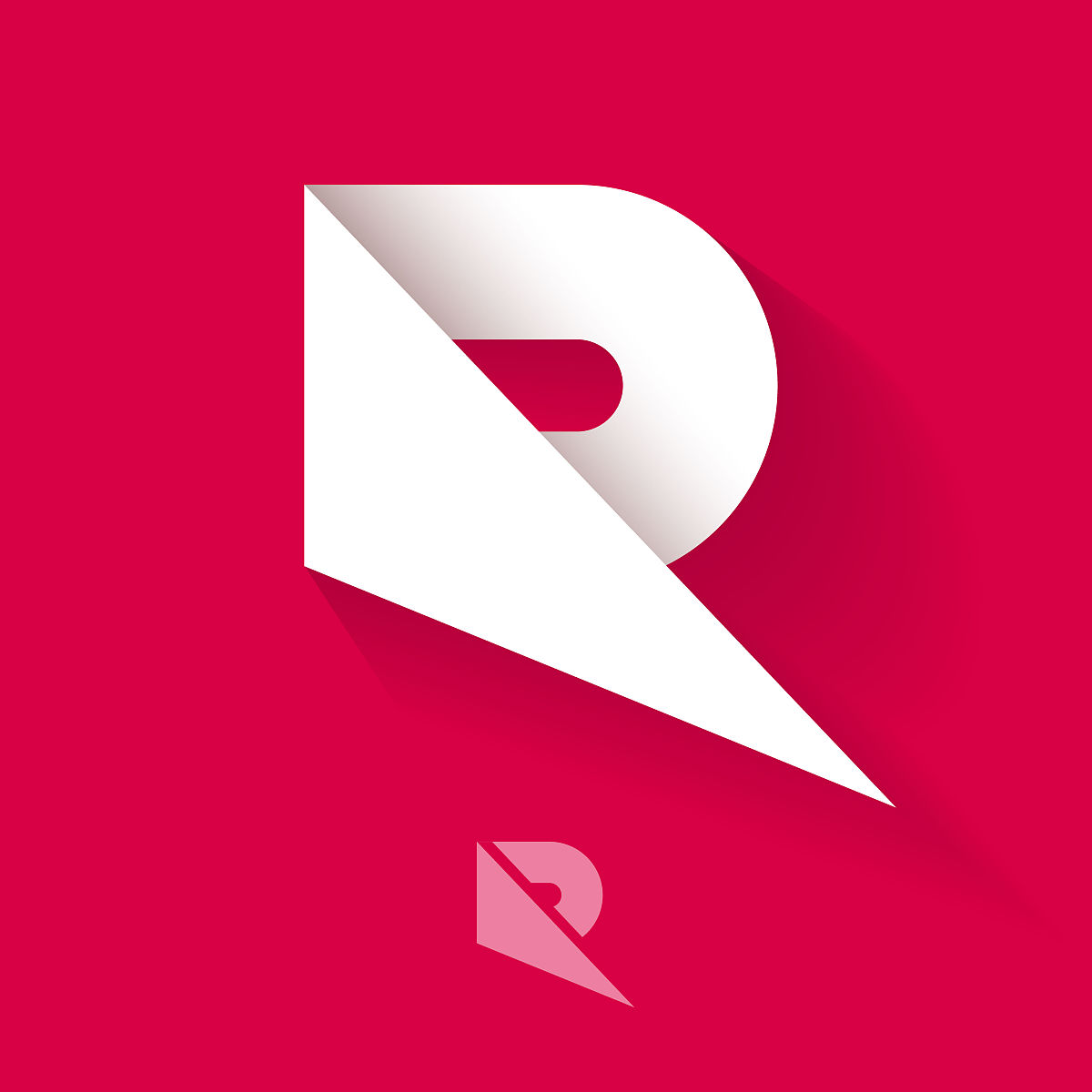 r字母组合.白色字母r就像折叠的纸.折纸的人物.