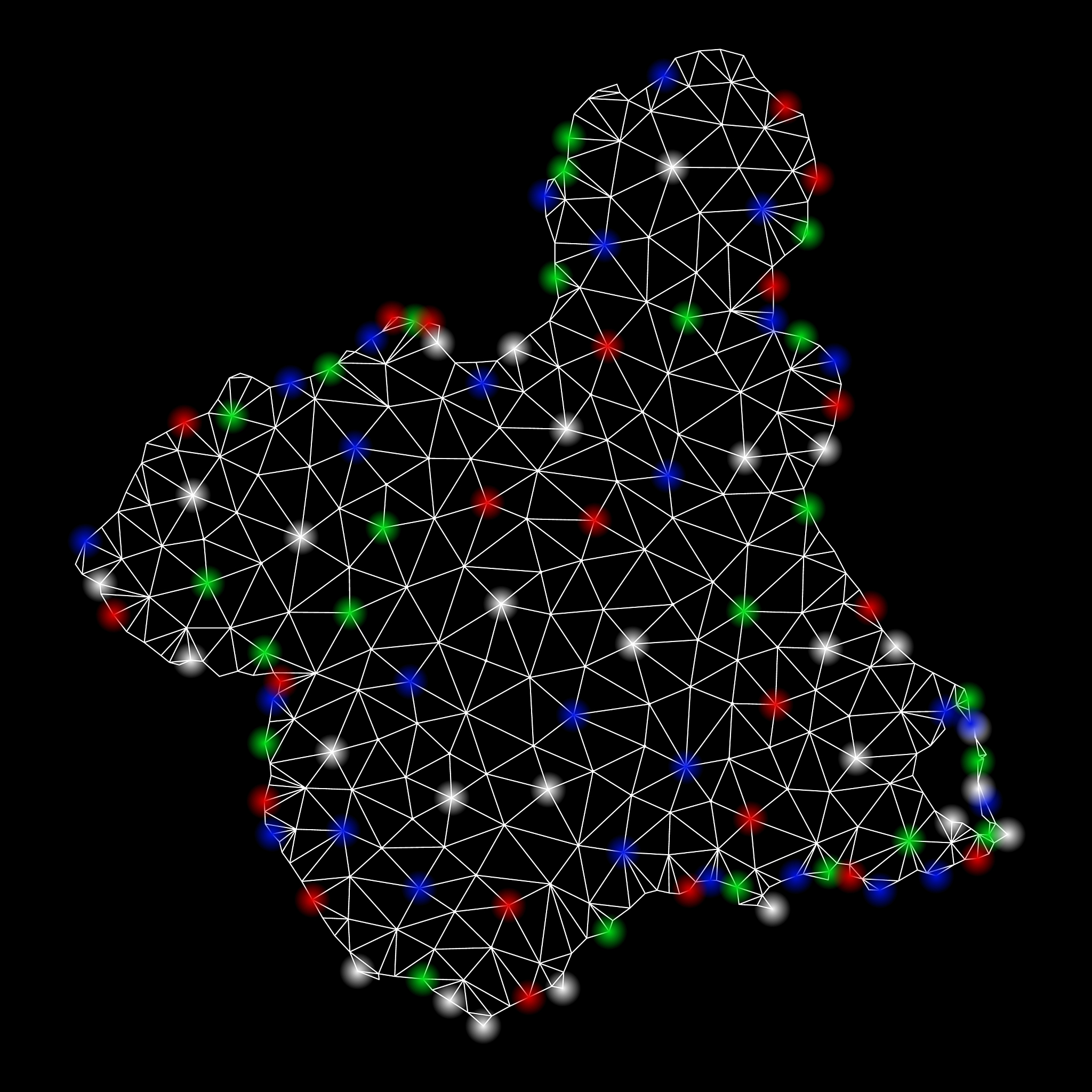 bright mesh network murcia province map with flash