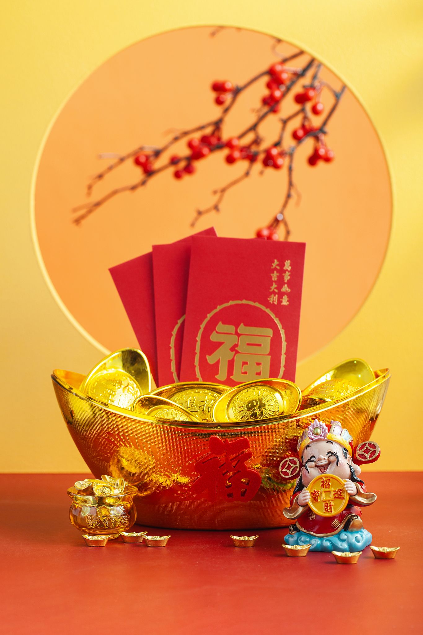 摇钱树，财运到，好运连连，幸福绕