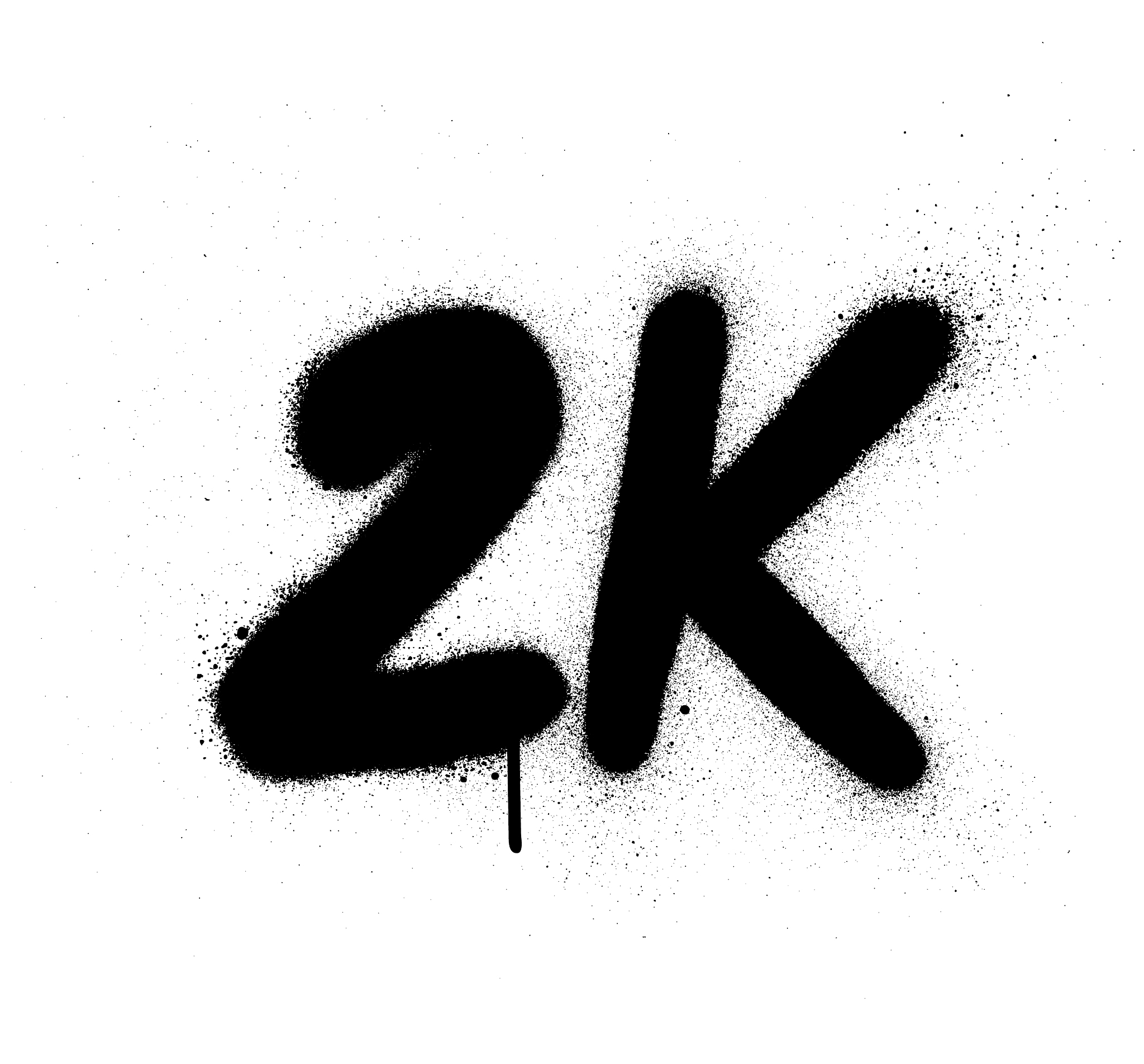 graffiti 2k abbreviation sprayed in black