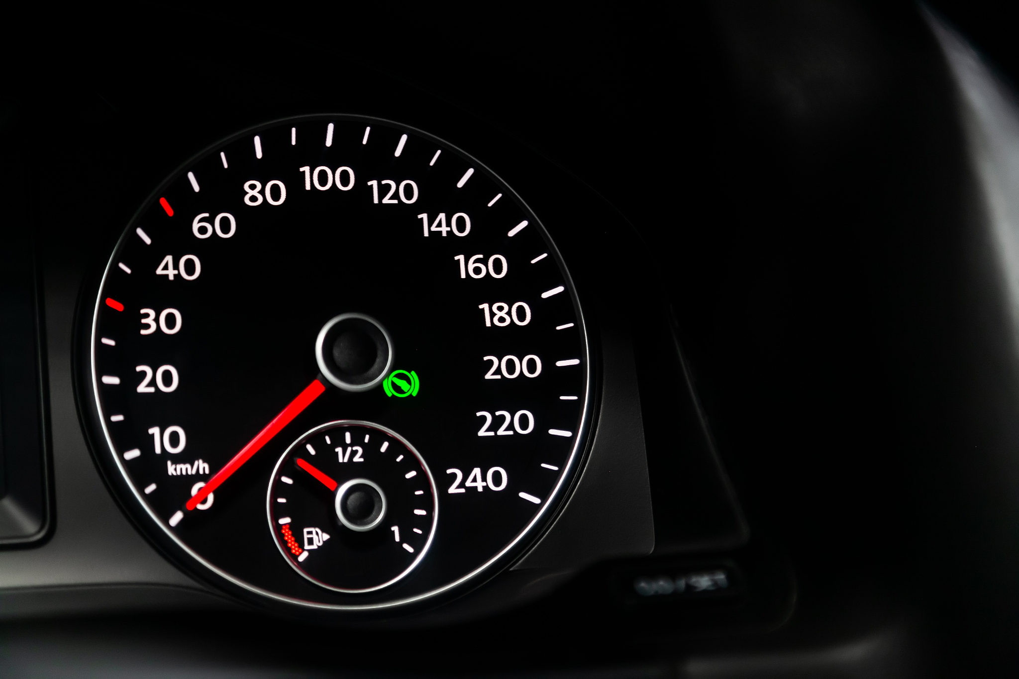 modern car interior: parts, buttons, knobs