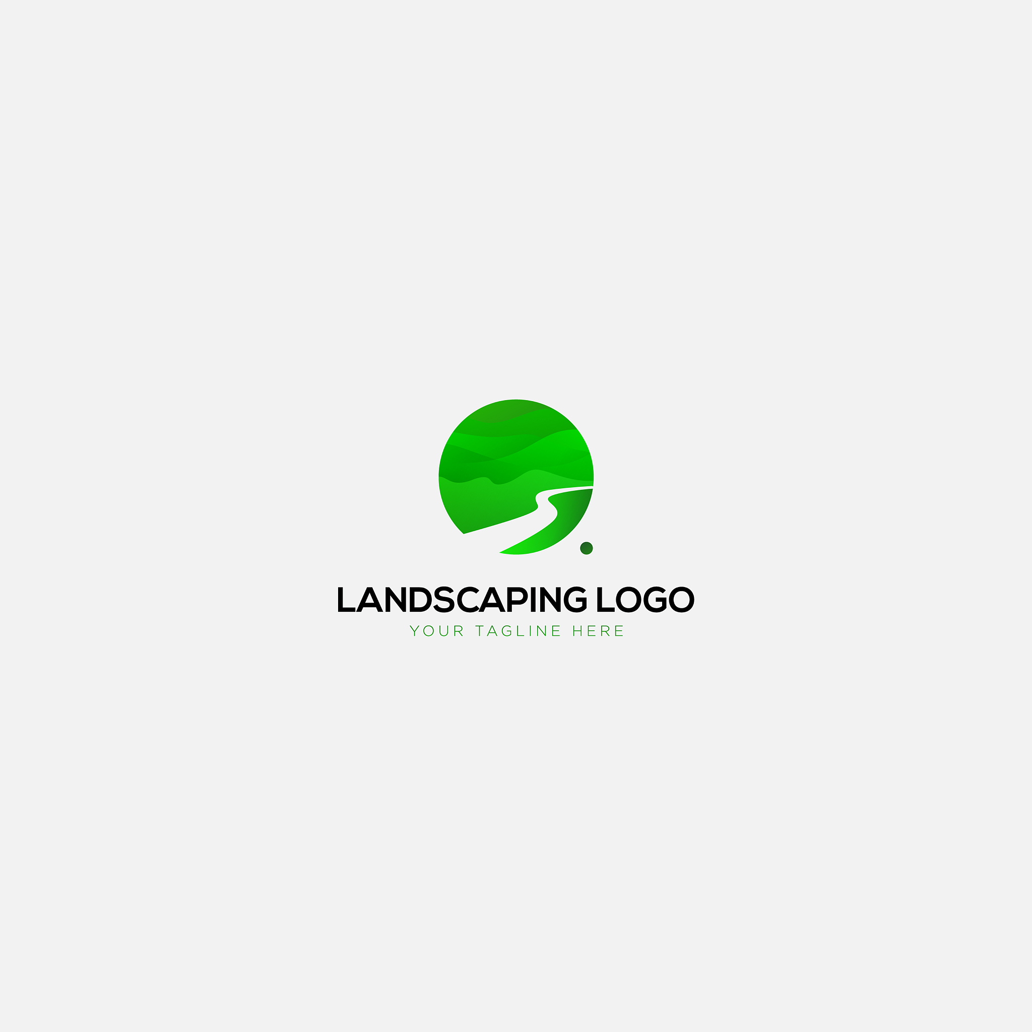 green landscaping natural and abstract logo