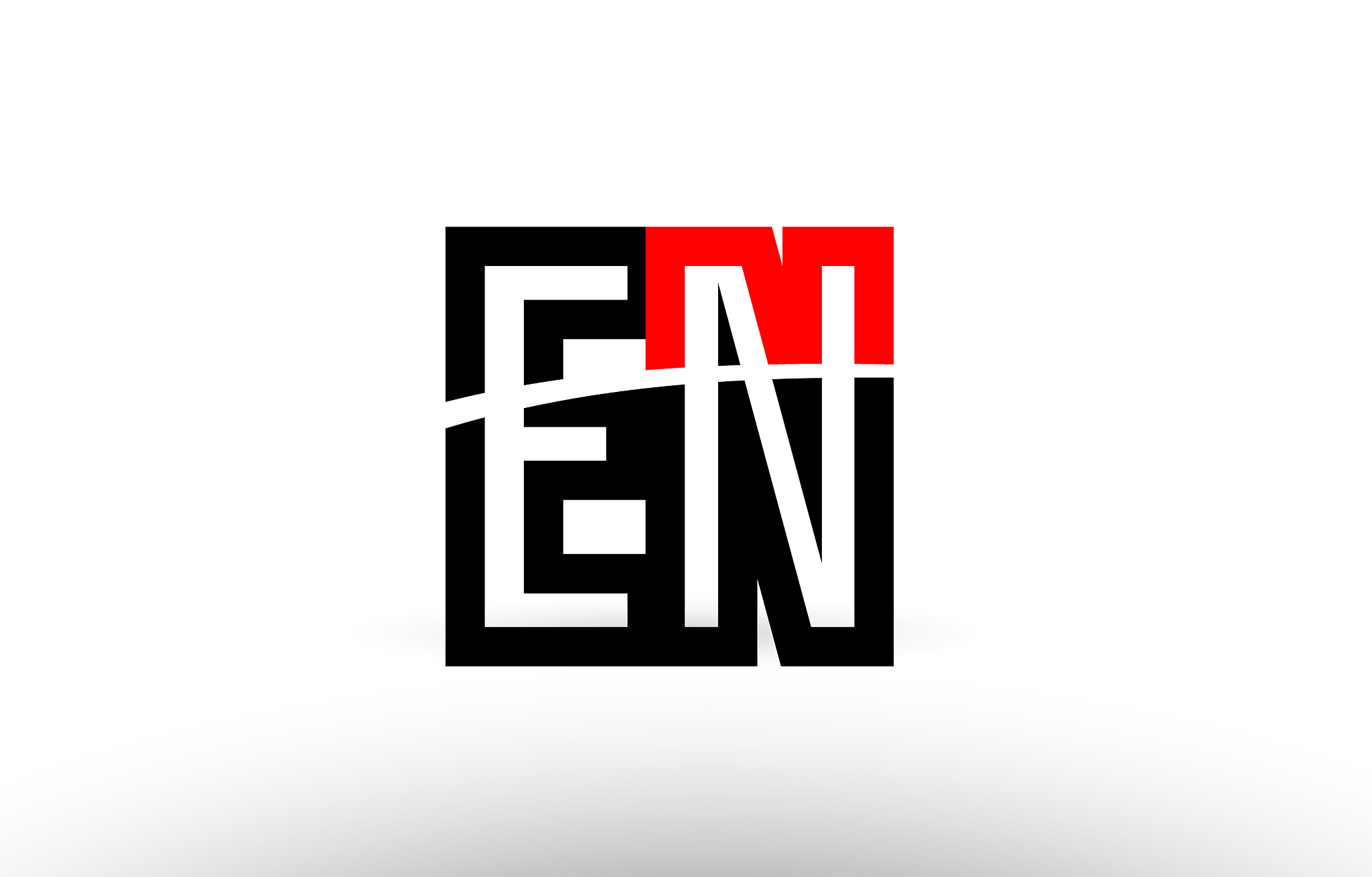 black white alphabet letter en e n logo icon