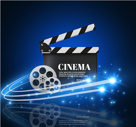 cinema background with movieblue background with