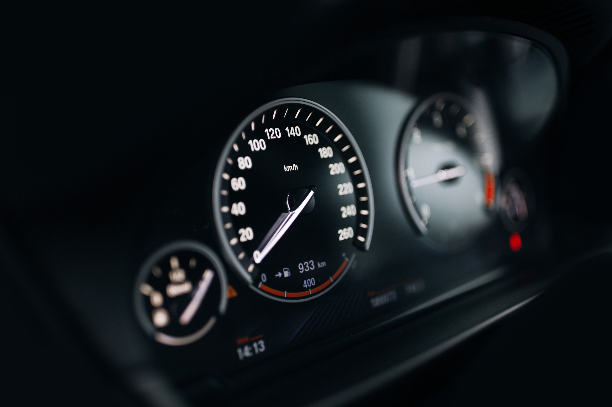 sport car speedometer and dashboard with illumination
