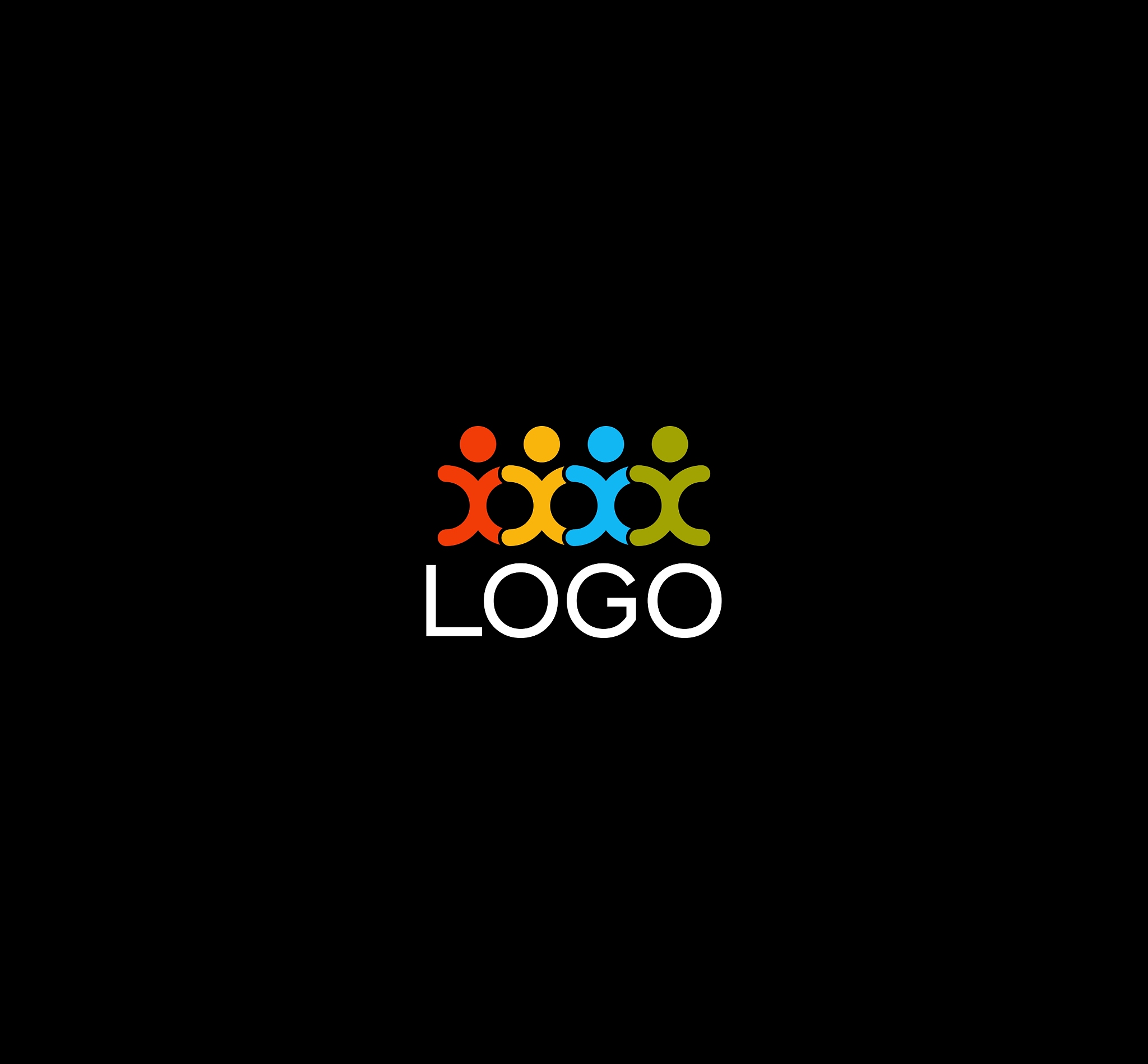 isolated human silhouettes holding hands logo