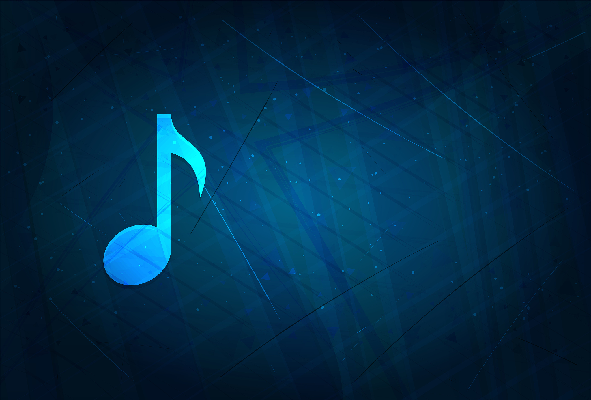 musical note icon futuristic digital abstract blue background