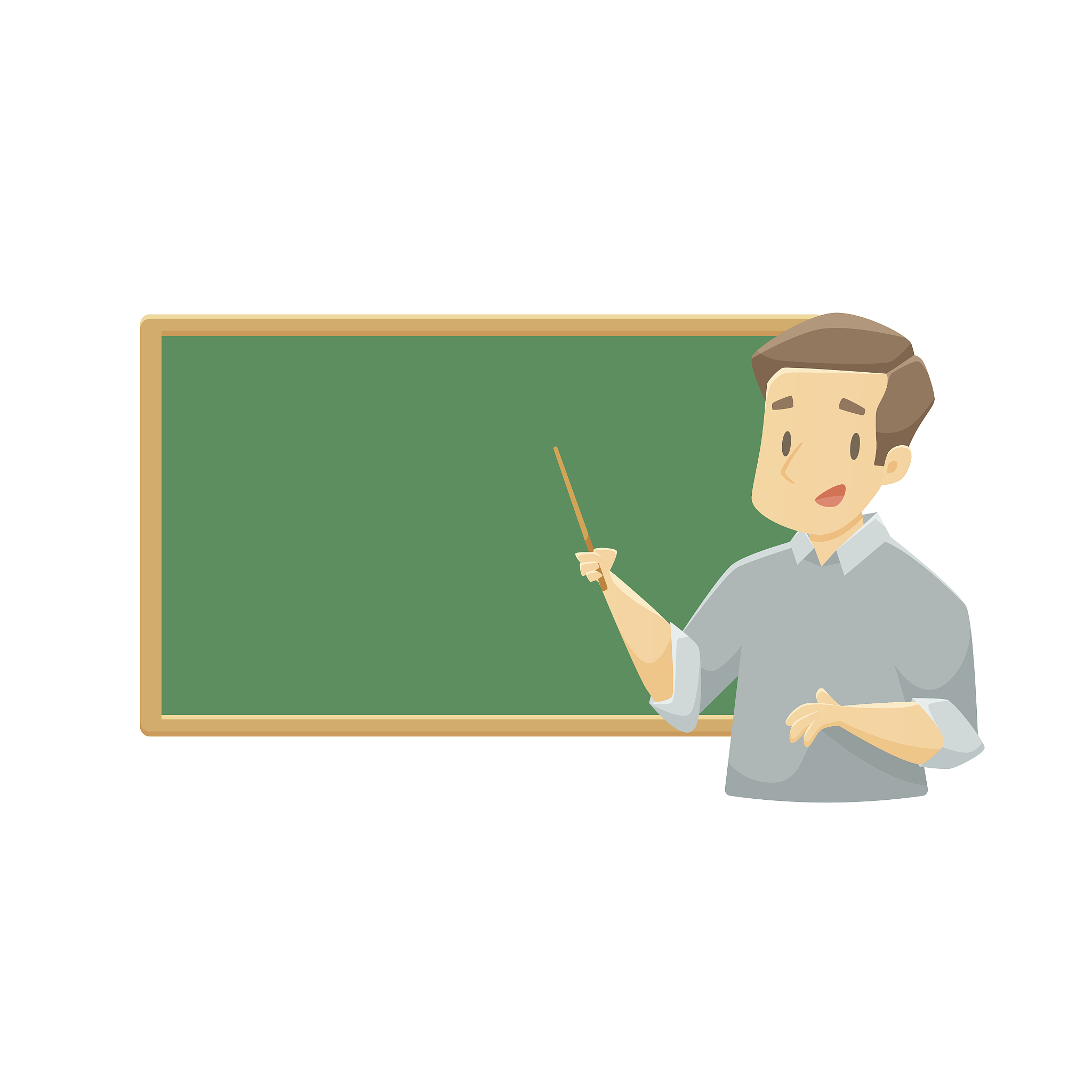 teacher with chalkboard vector