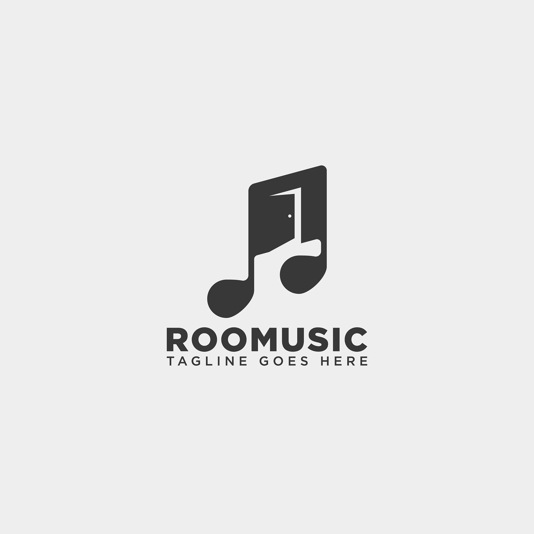music door room office entertainment simple logo