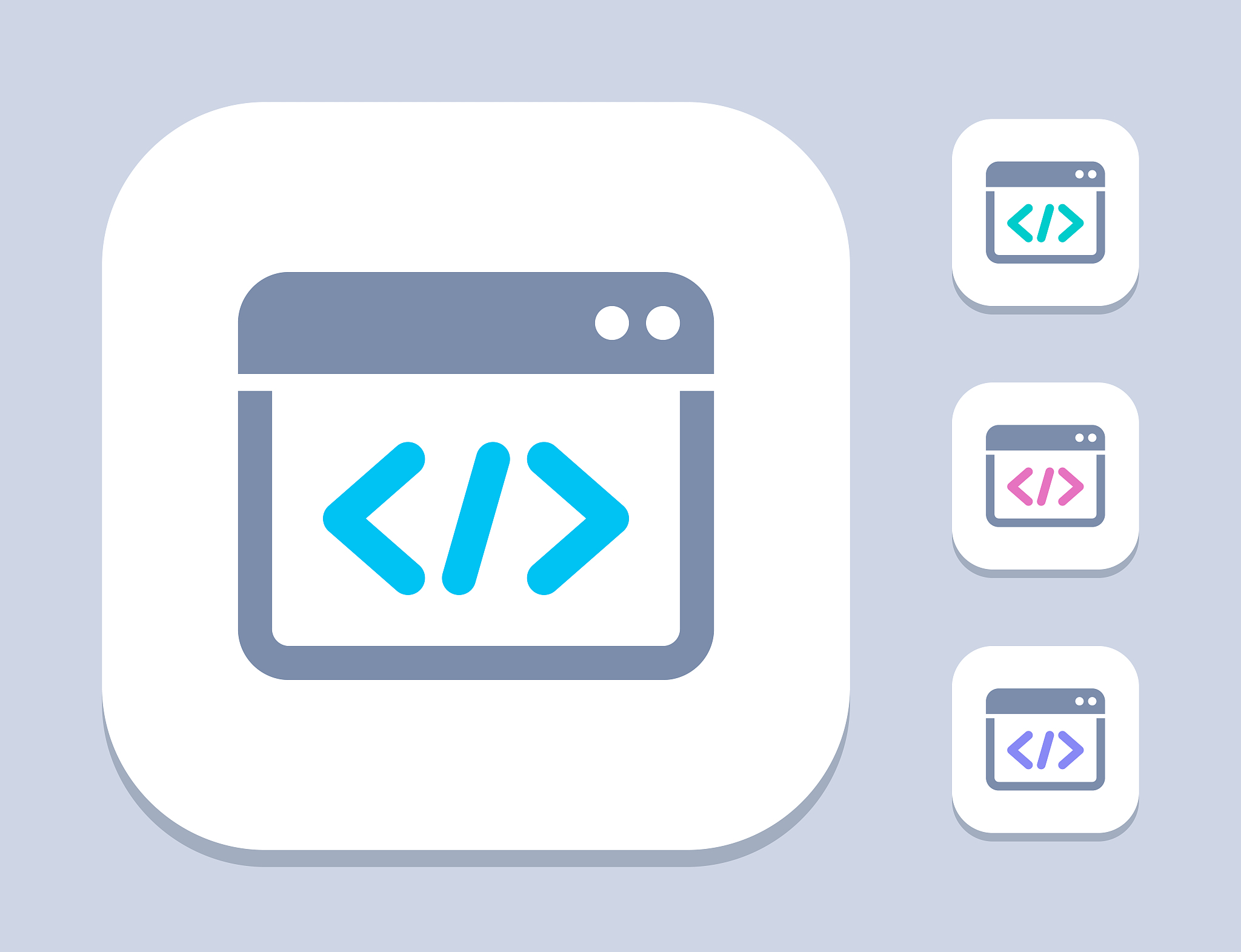 code in window - led duo icons
