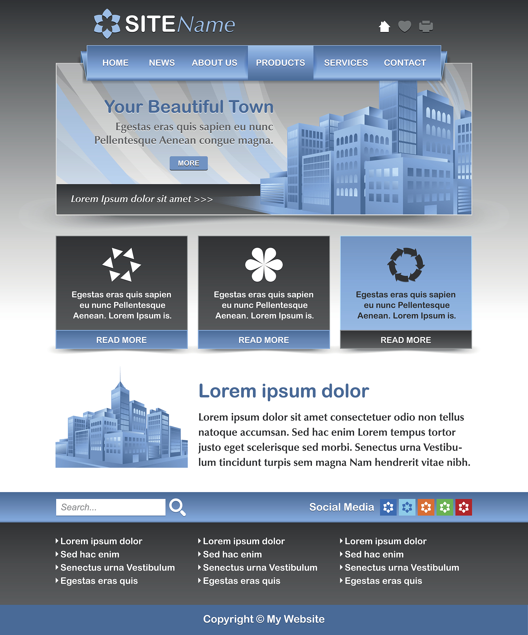 website template layout