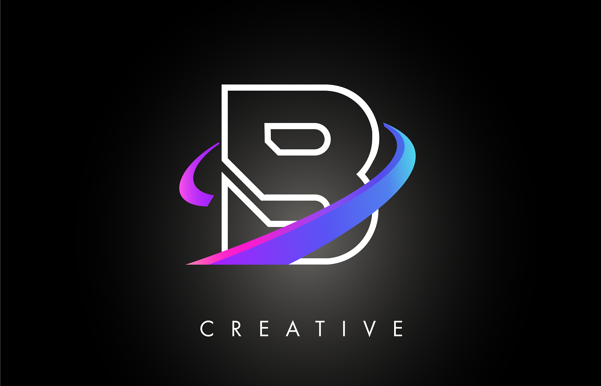 b trendy modern letter logo design monogram and
