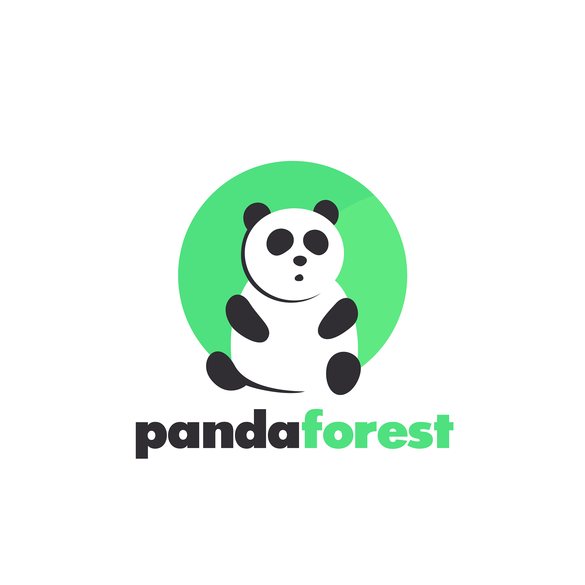 抱抱熊猫奶茶店 Logo 设计：圆脸熊猫手持奶茶，可爱温馨
