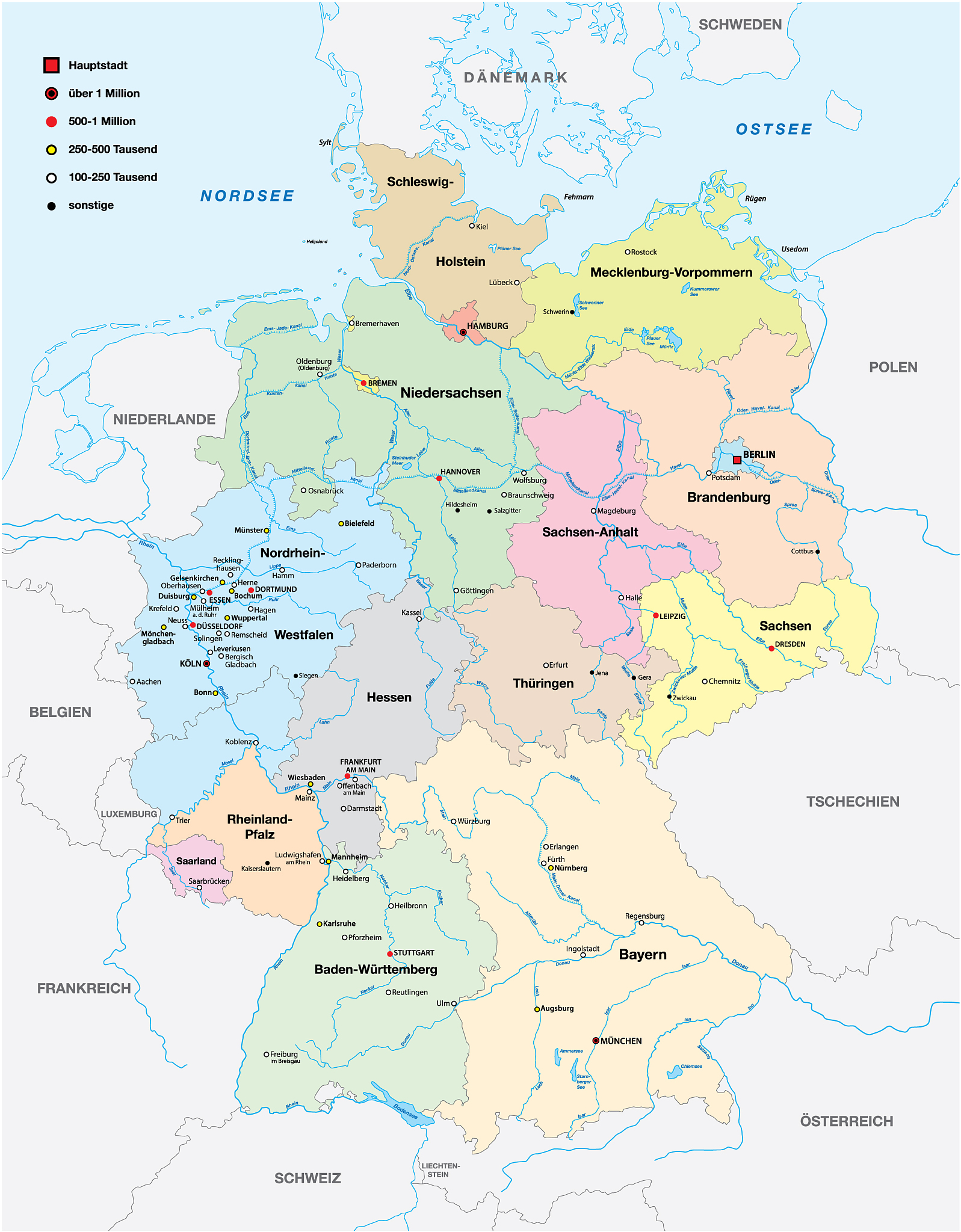 map germany in german language