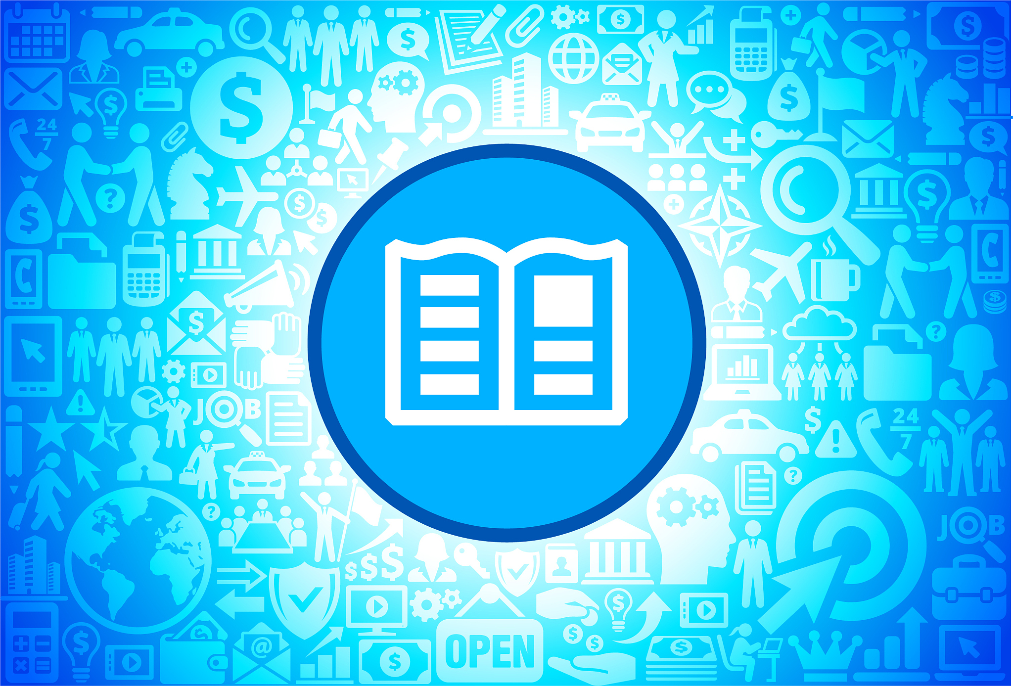 newspaper  icon on business and finance vector background