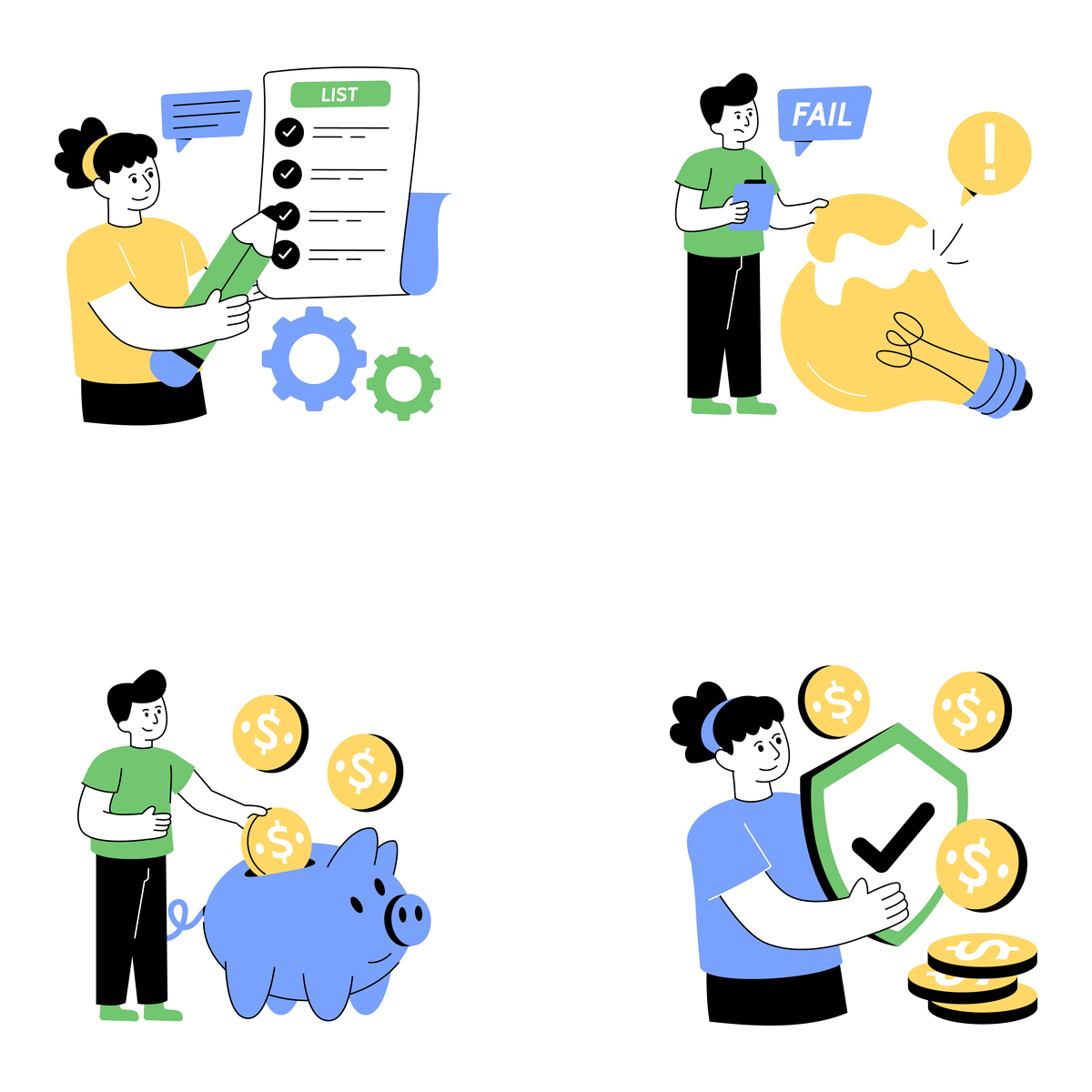 商务与金融扁平化插画集