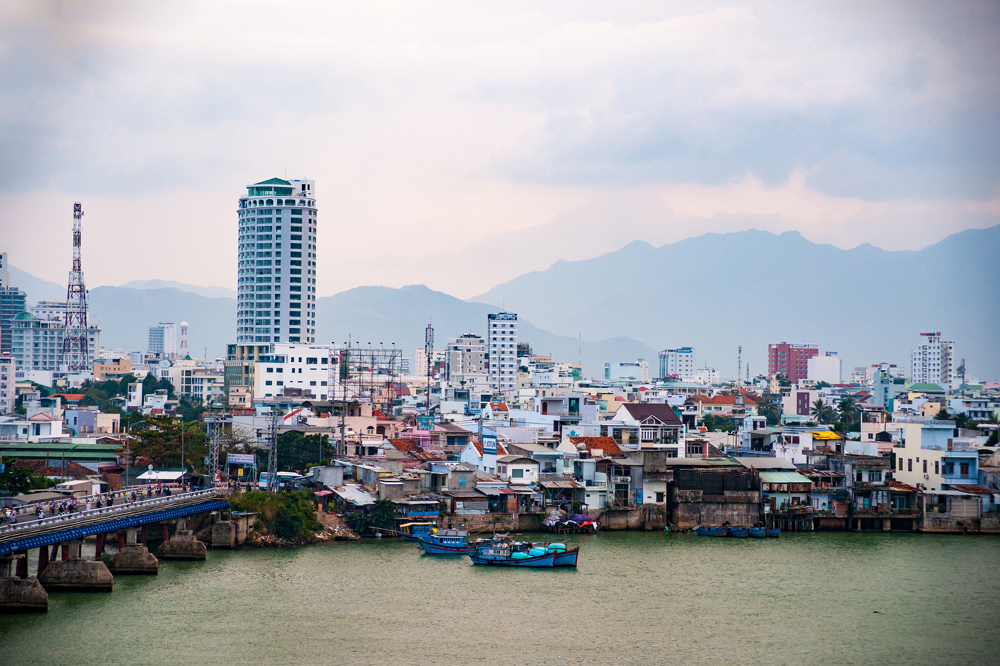vietnam. nha trang. view of the river kai and the city