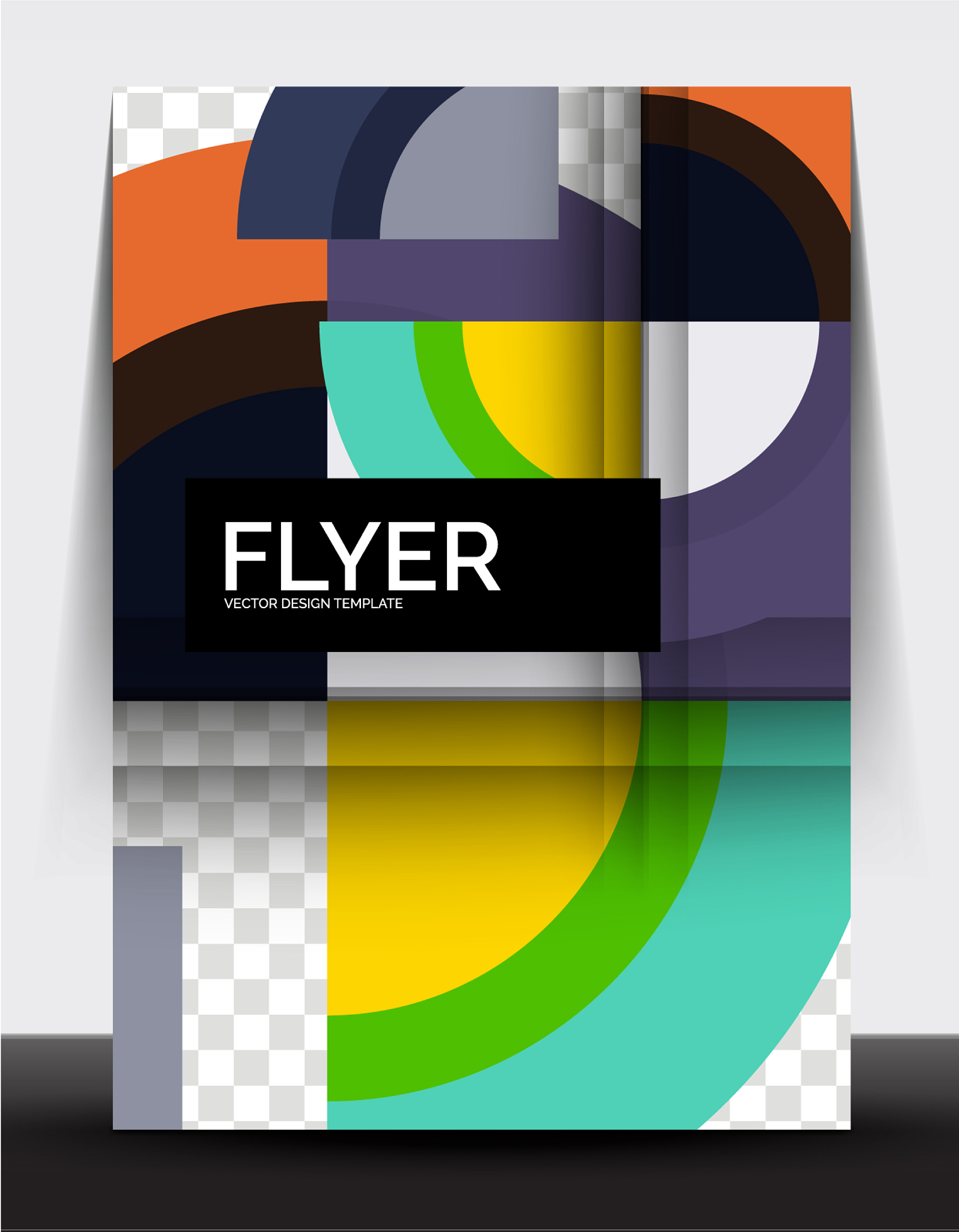 circle design a4 flyer print template annual