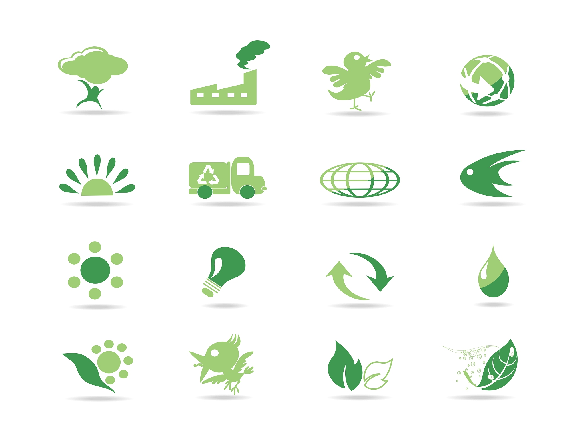 simple green icons