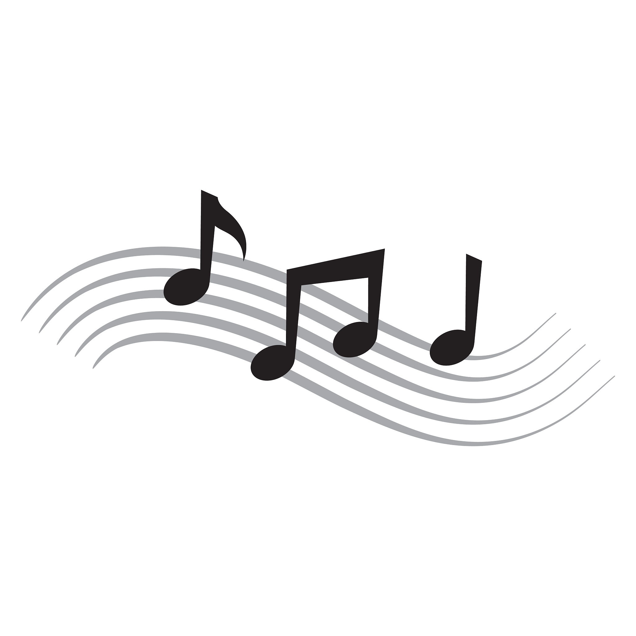 black musical notes
