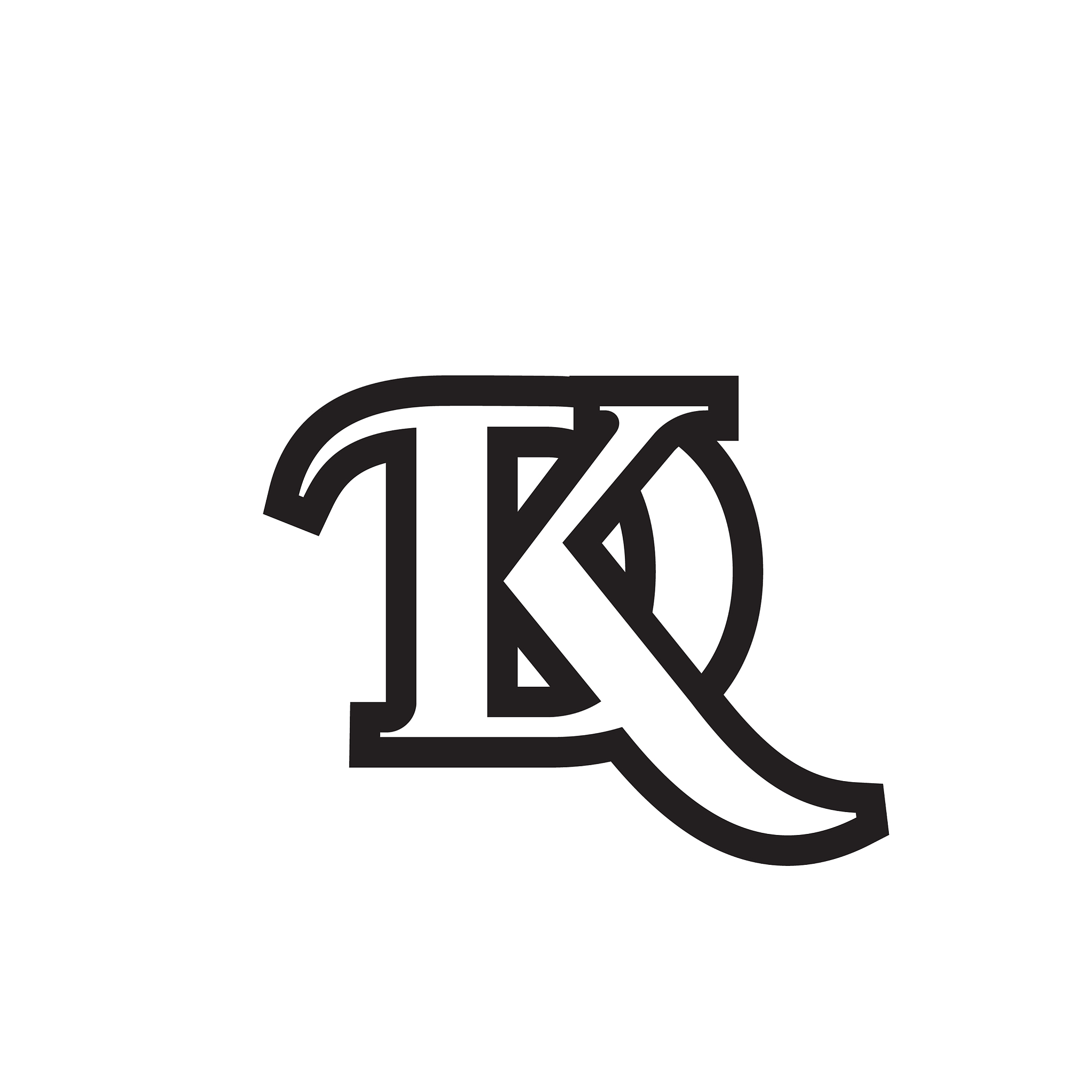k d d k serif letter lines design