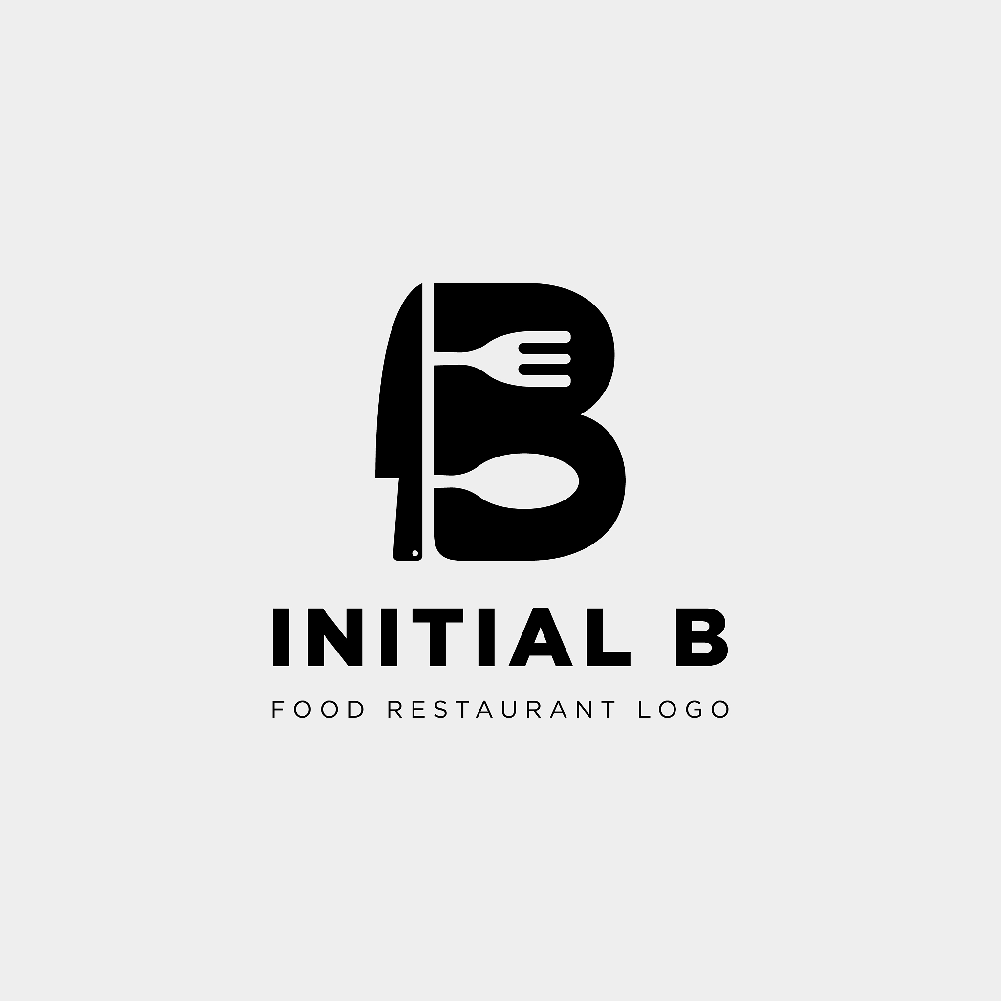 initial b food equipment simple logo template