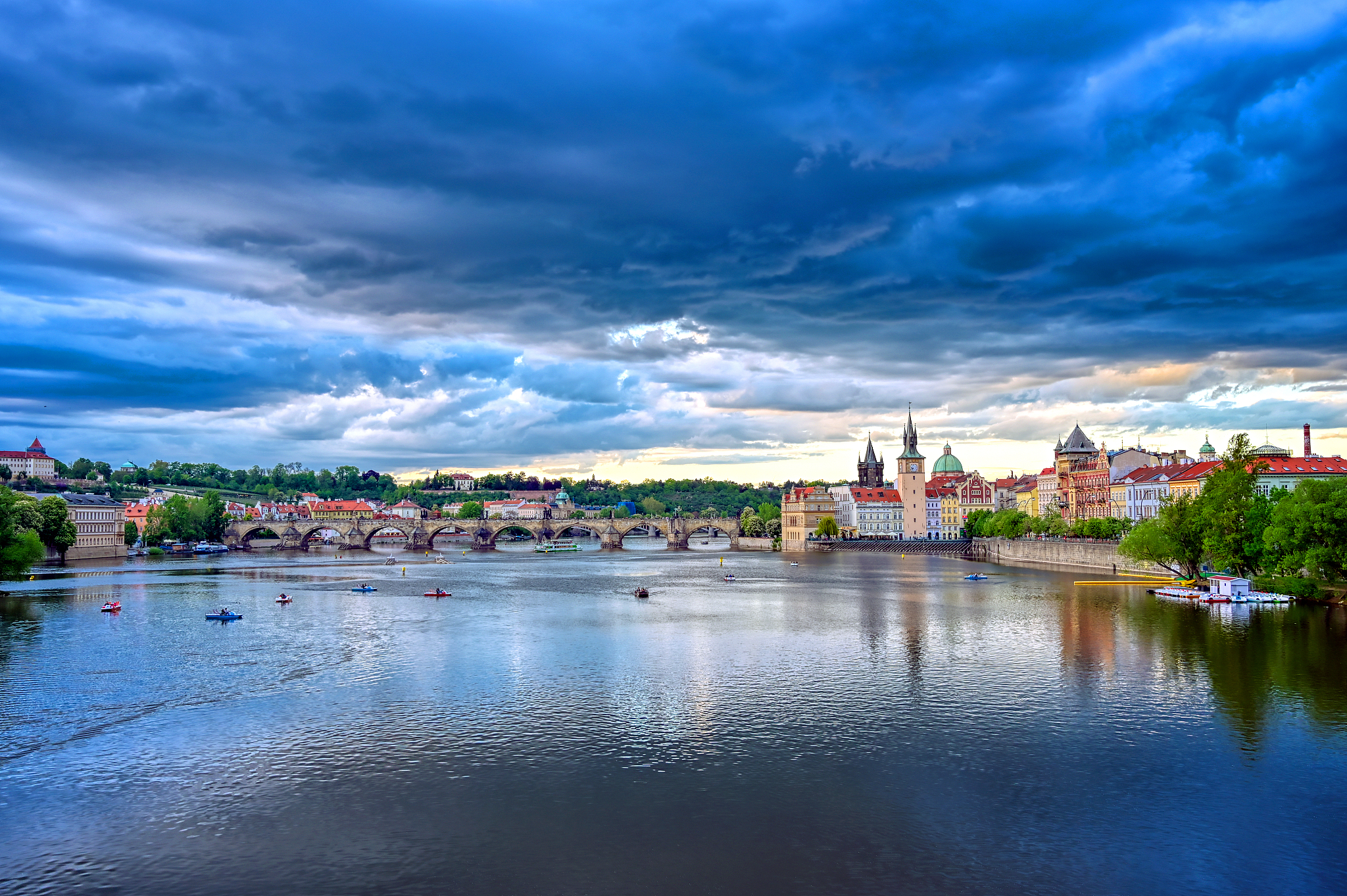 old town prague and the charles bridge in prague, czech republic