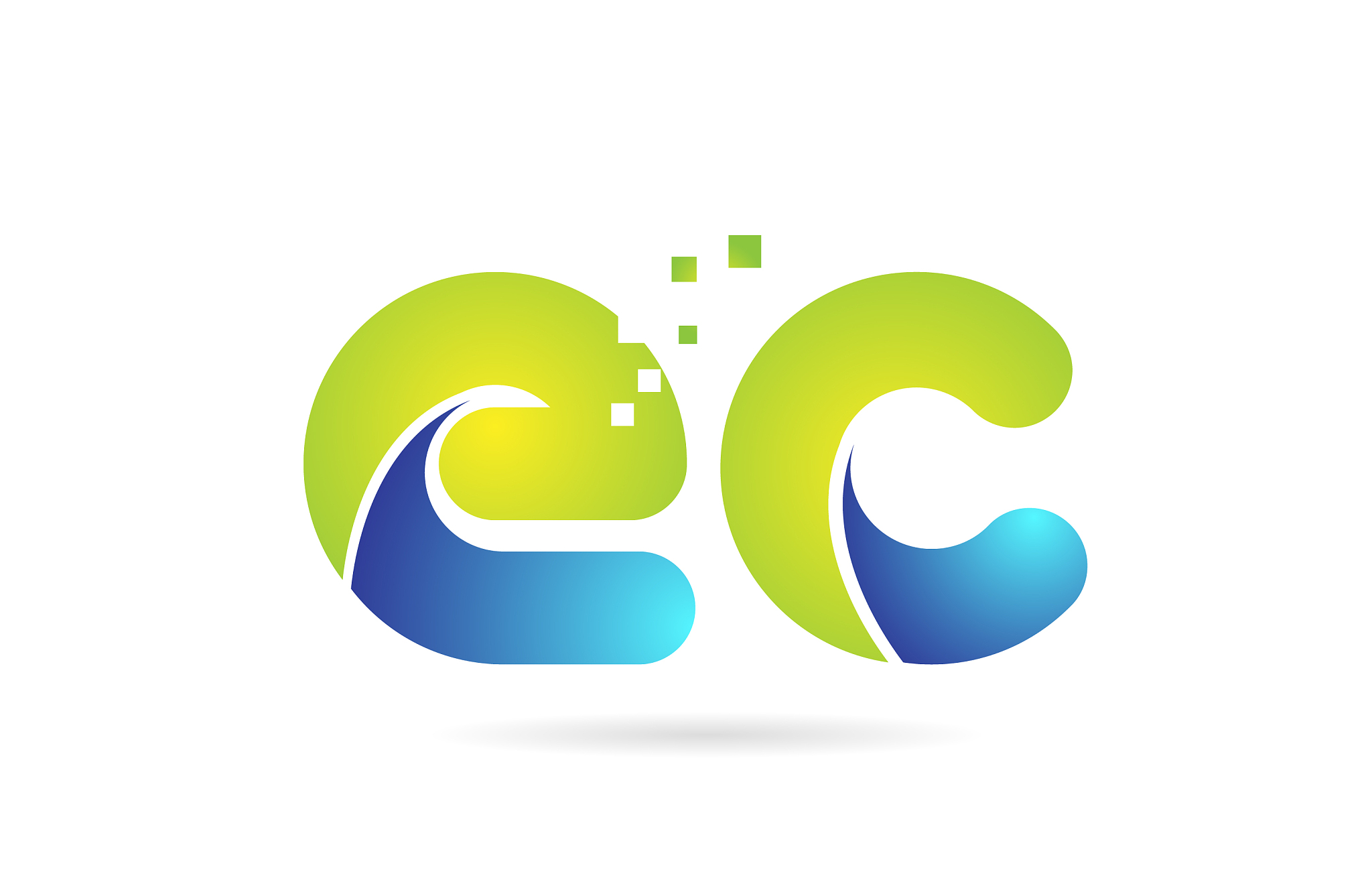 ec e c blue green combination alphabet letter