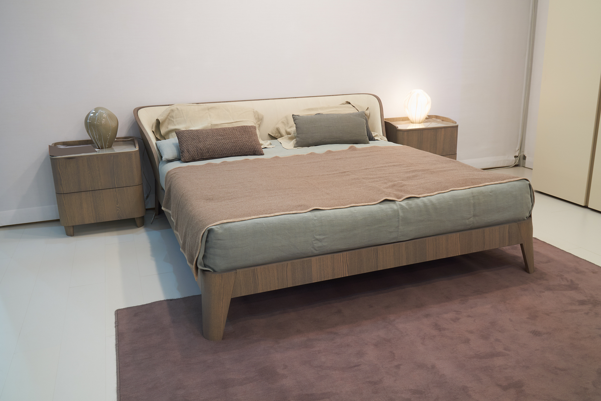 brown double bed