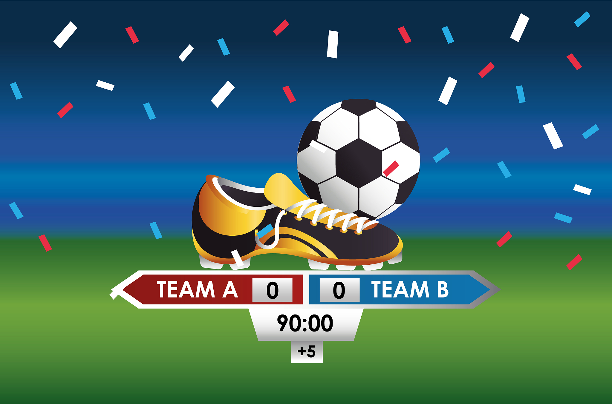 football soccer sport poster with balloon