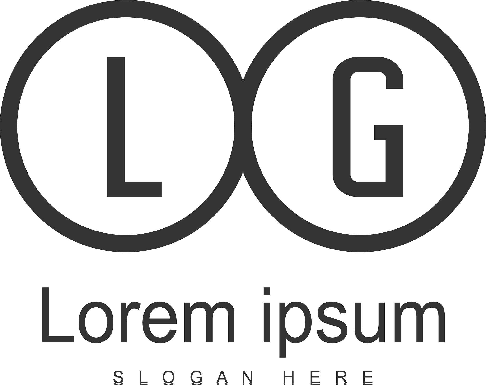 initial lg logo template with modern frame