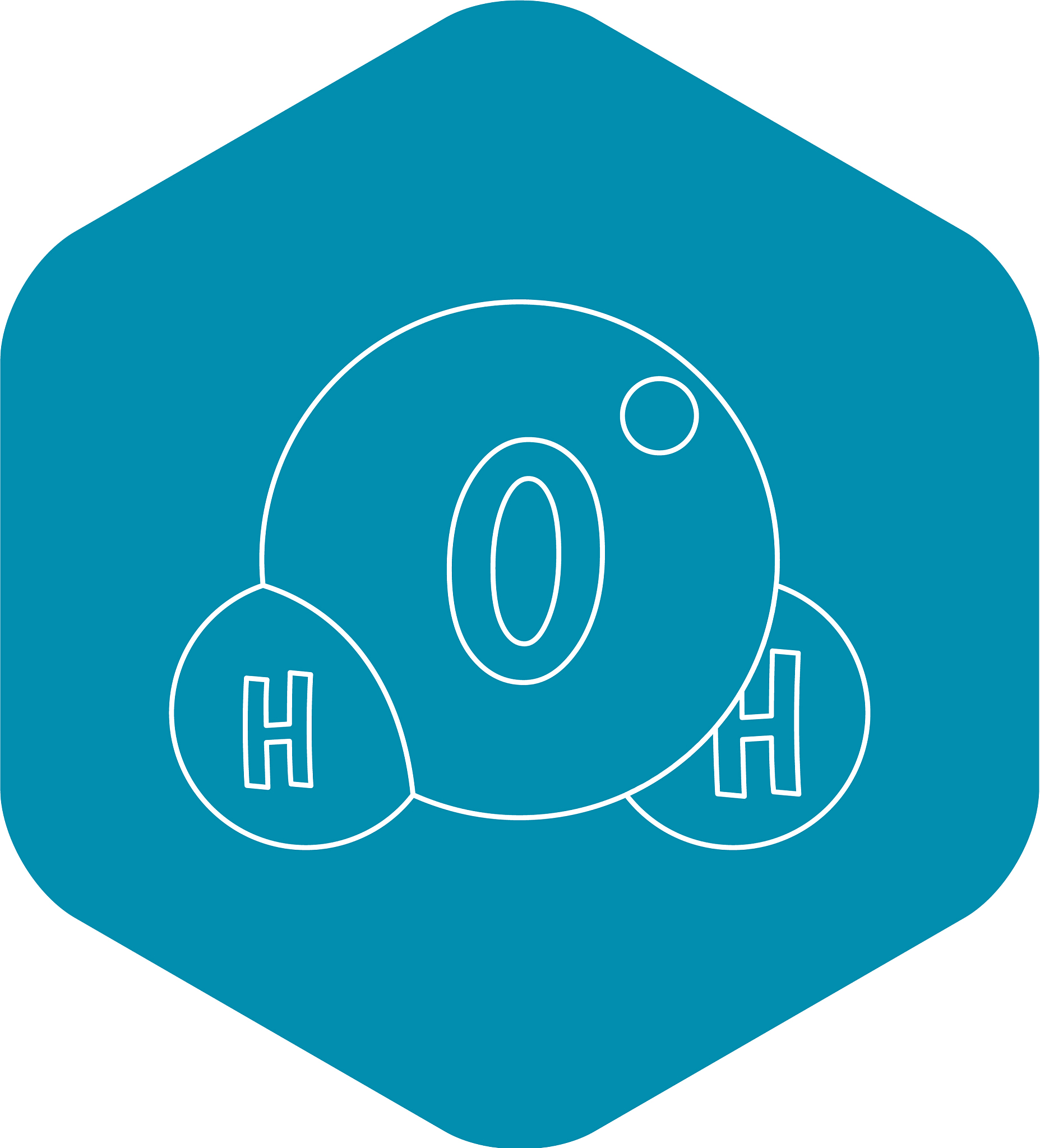 water molecule icon outline style