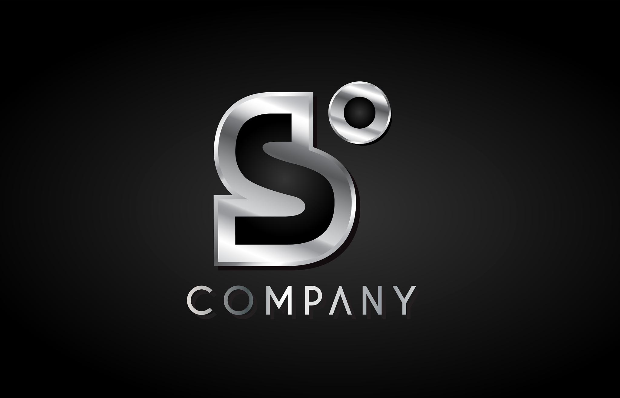 s silver metal alphabet letter icon design