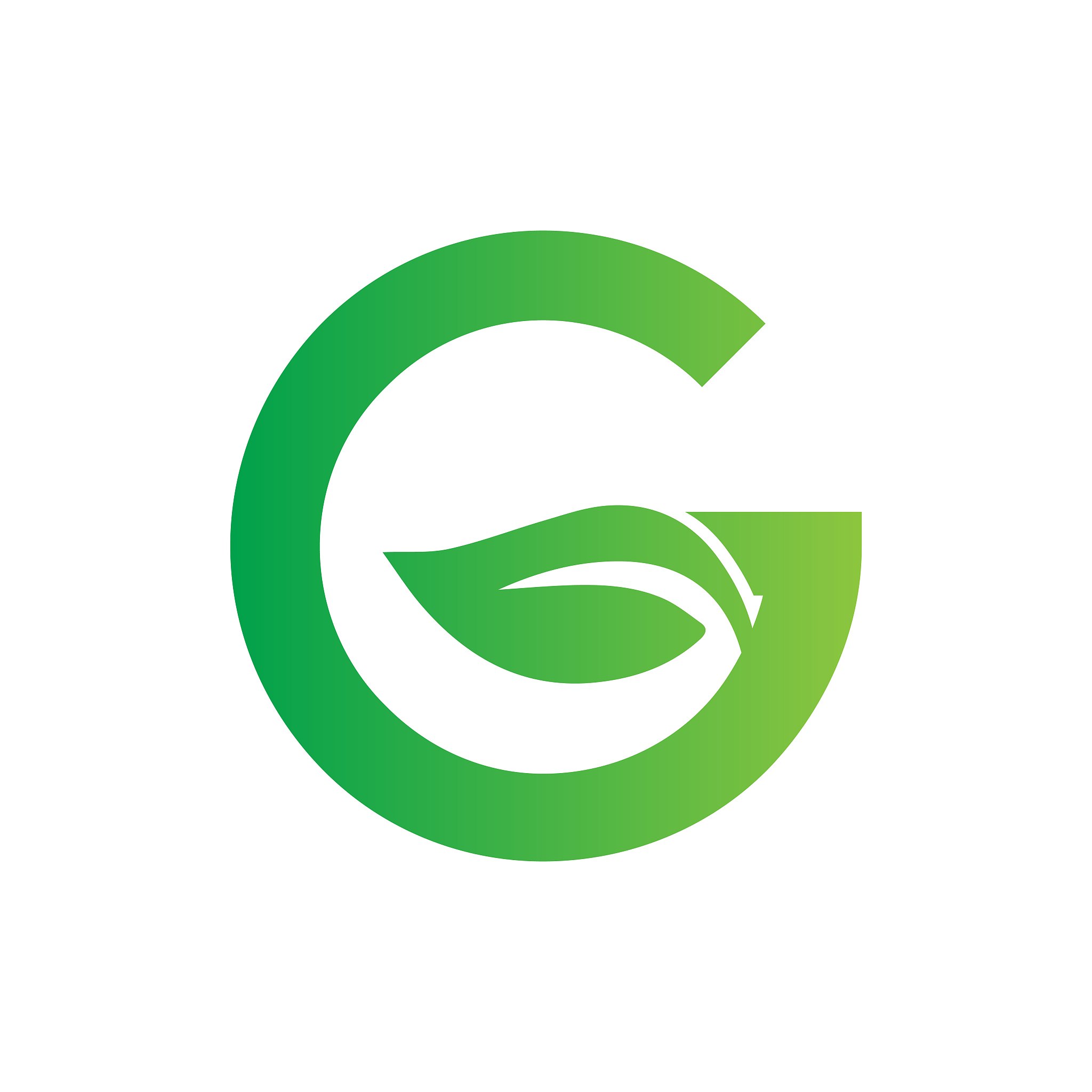 green leaf initial letter g design