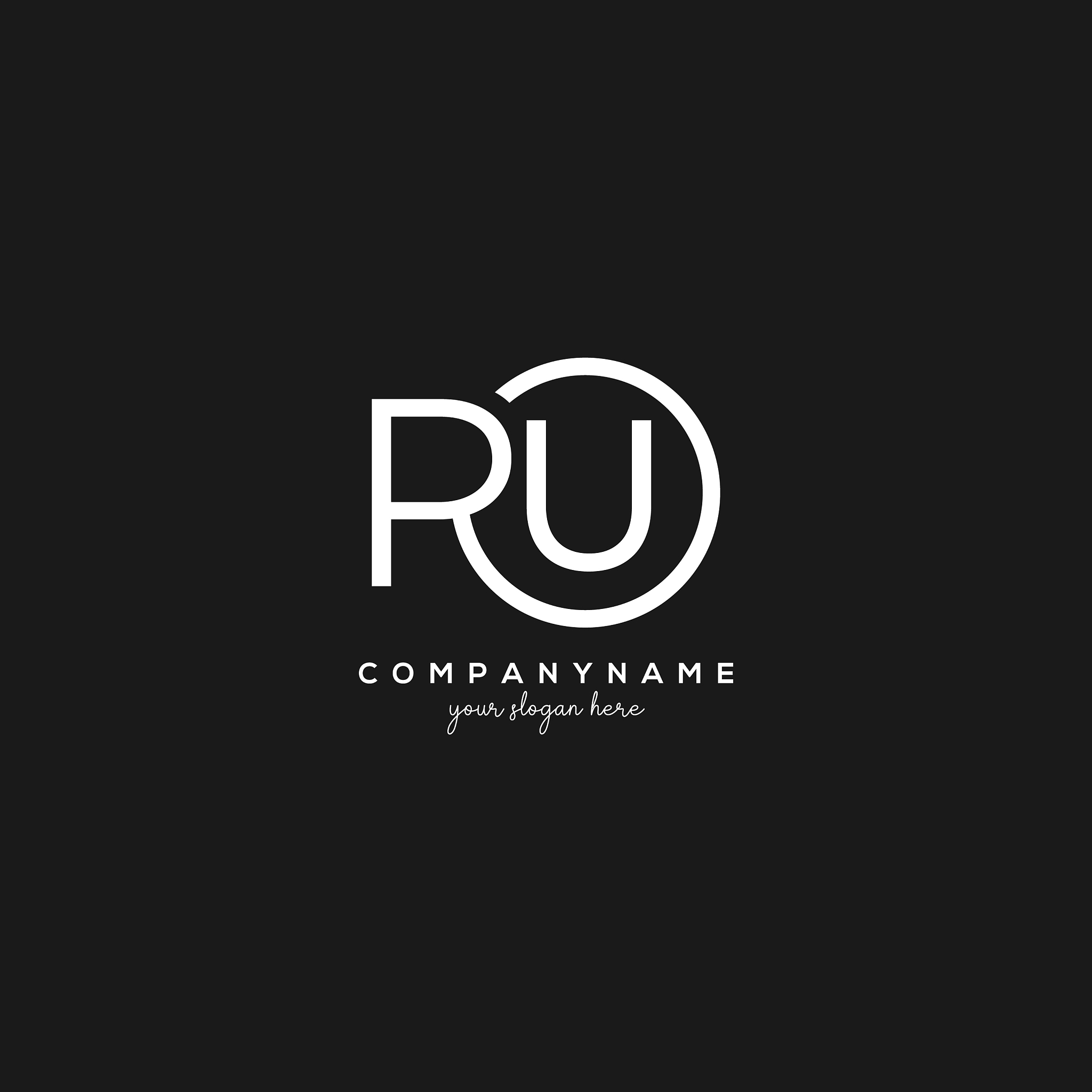 initial pu letter logo with circle template