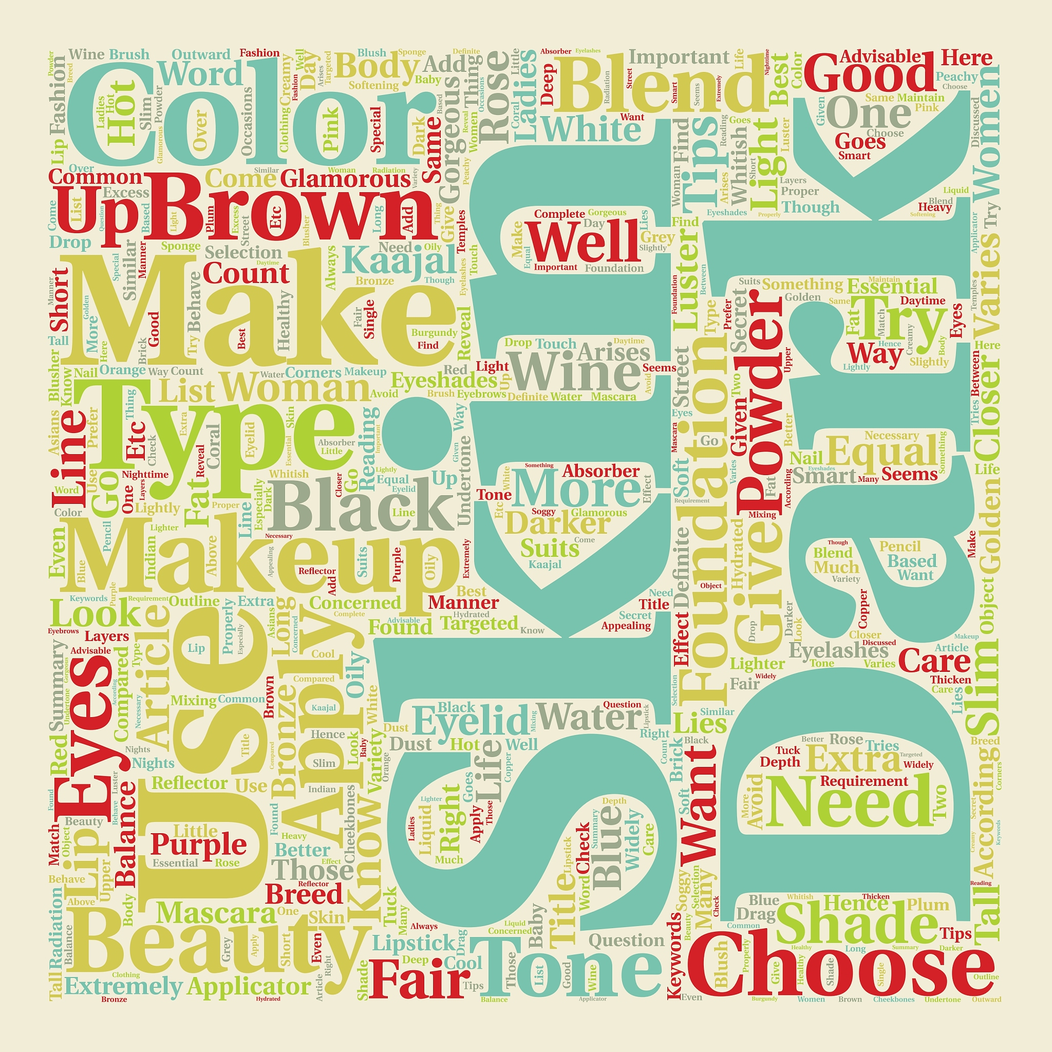makeup for dark skin text background wordcloud