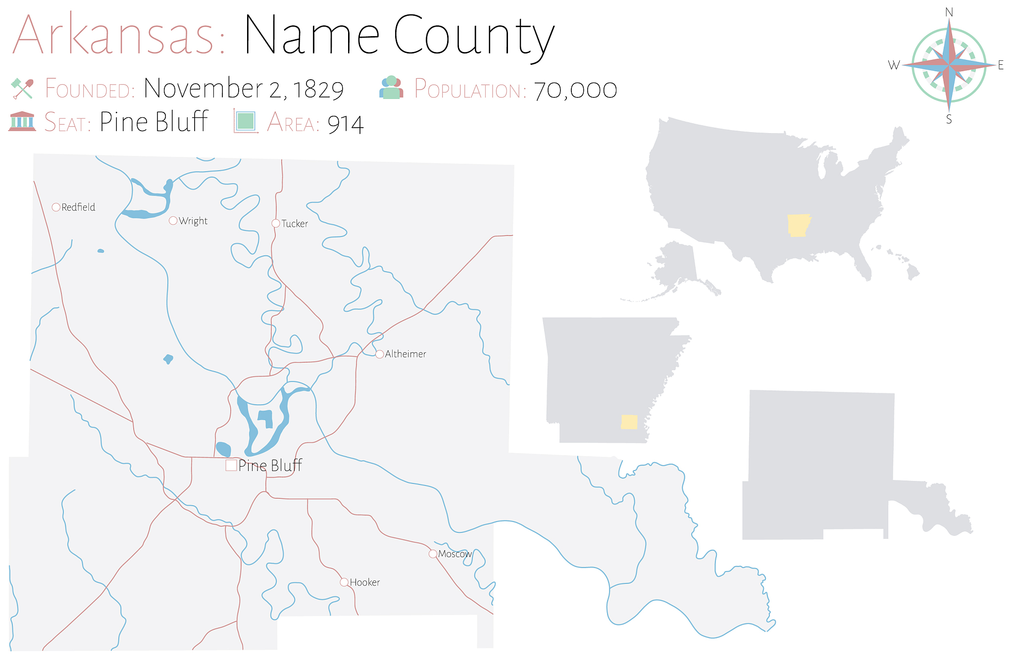 map name county in arkansas