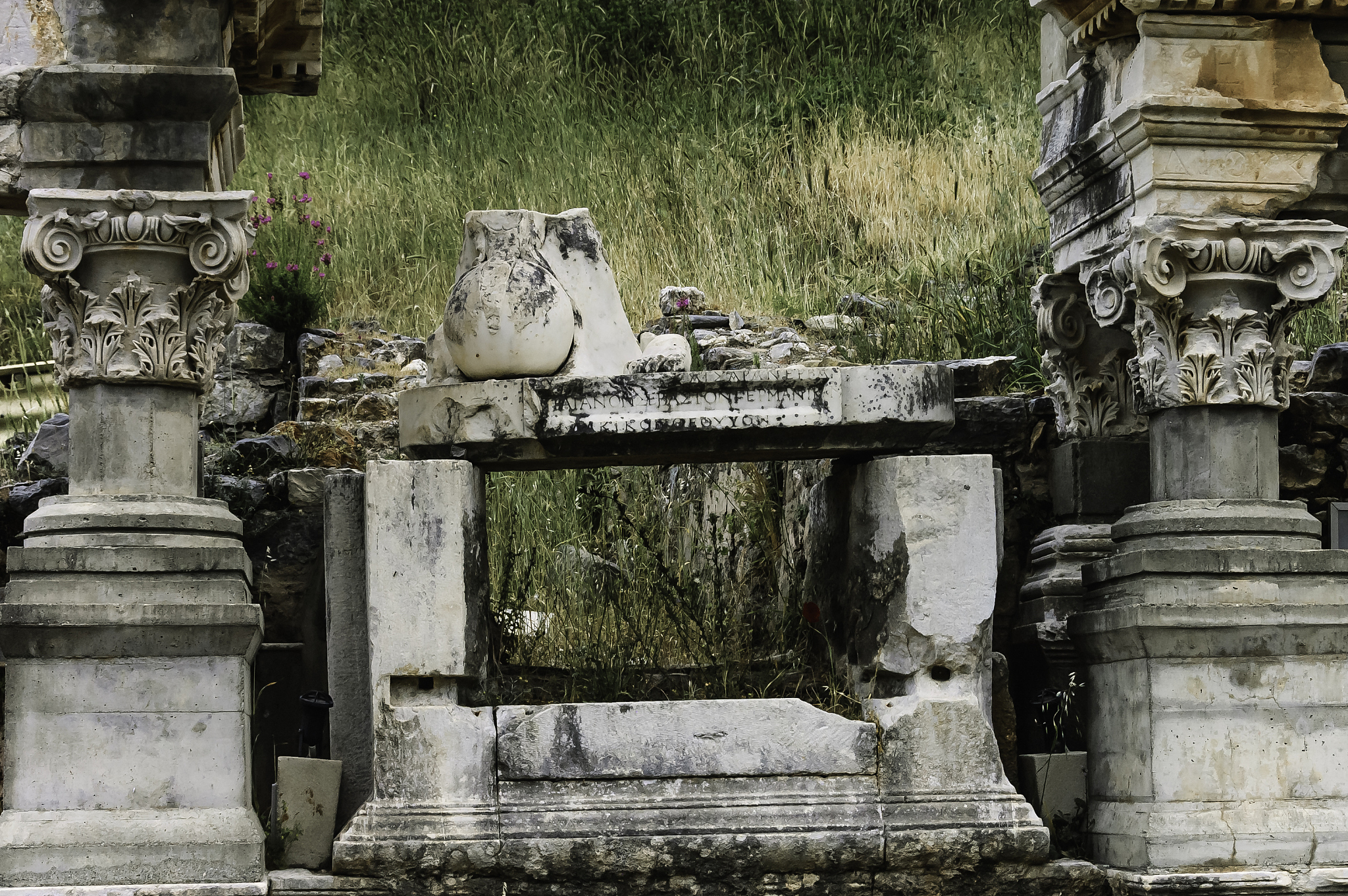 jars and columns remains in ephesus