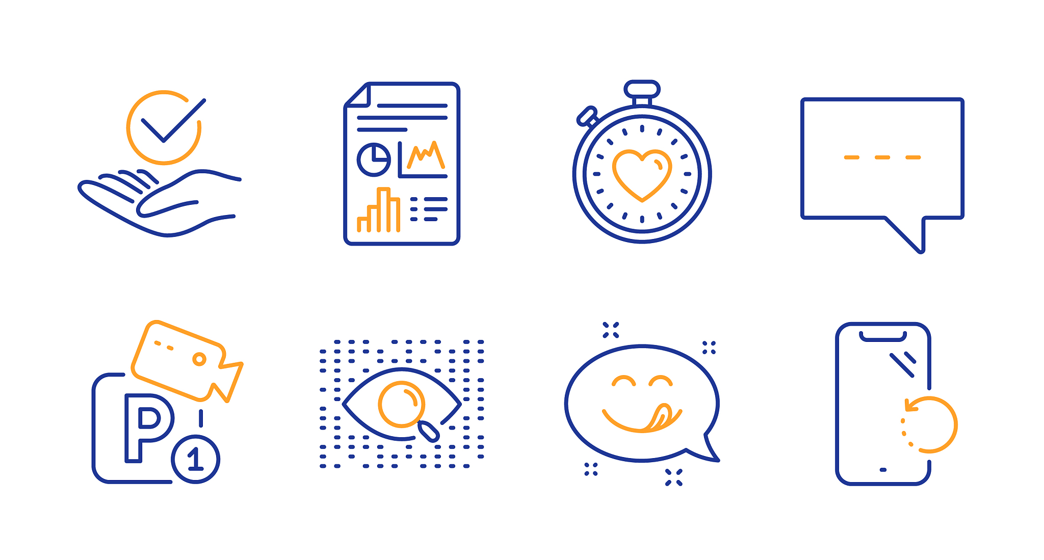 approved blog and parking security icons set