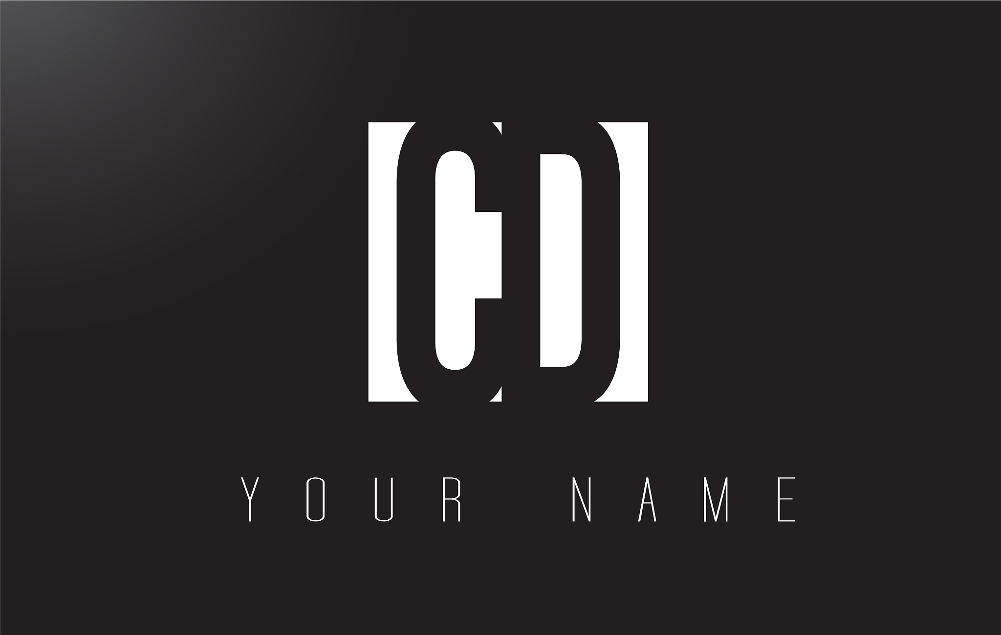 cd letter logo with black and white negative