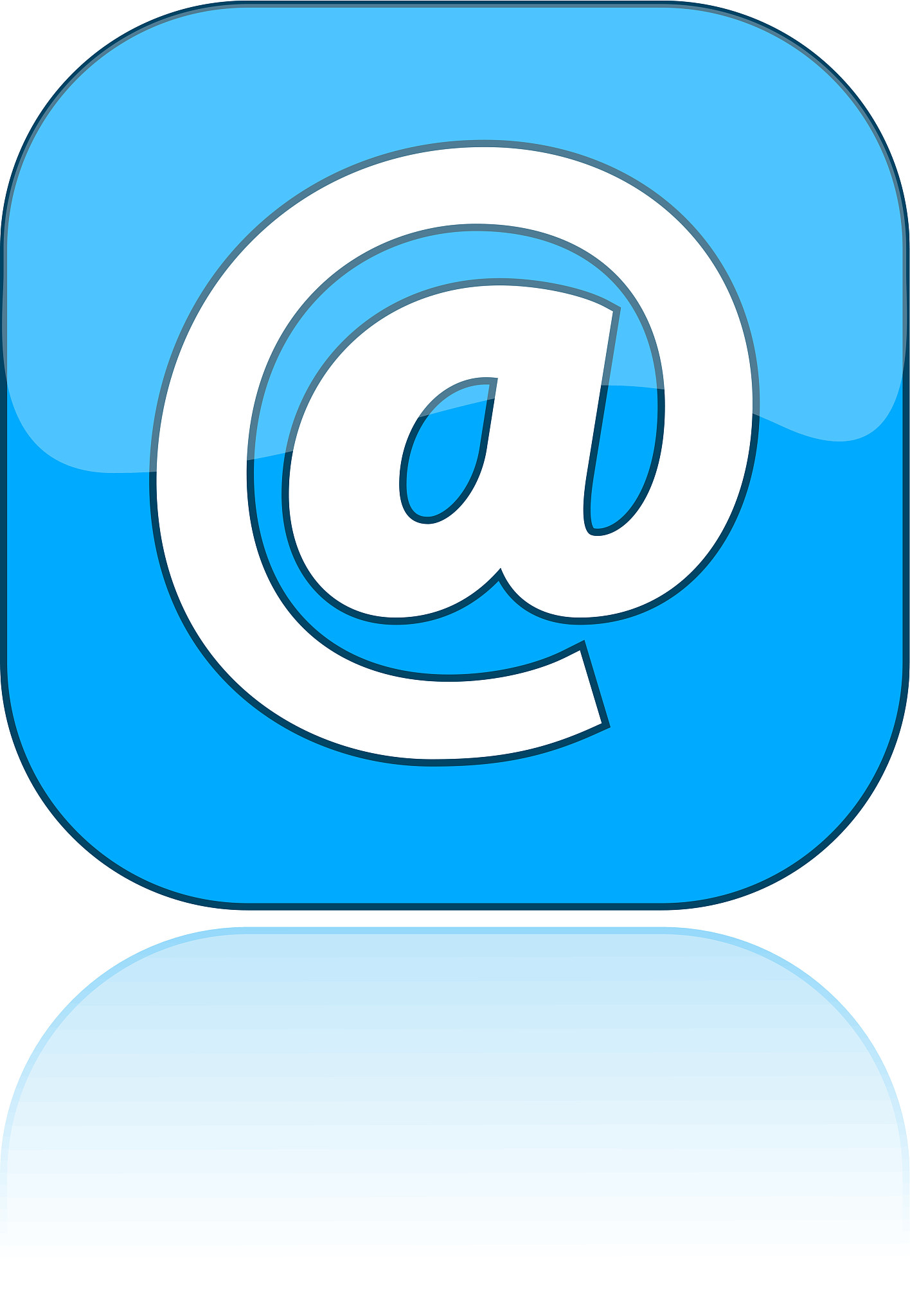 icon e-mail blue on a white background, vector illustration