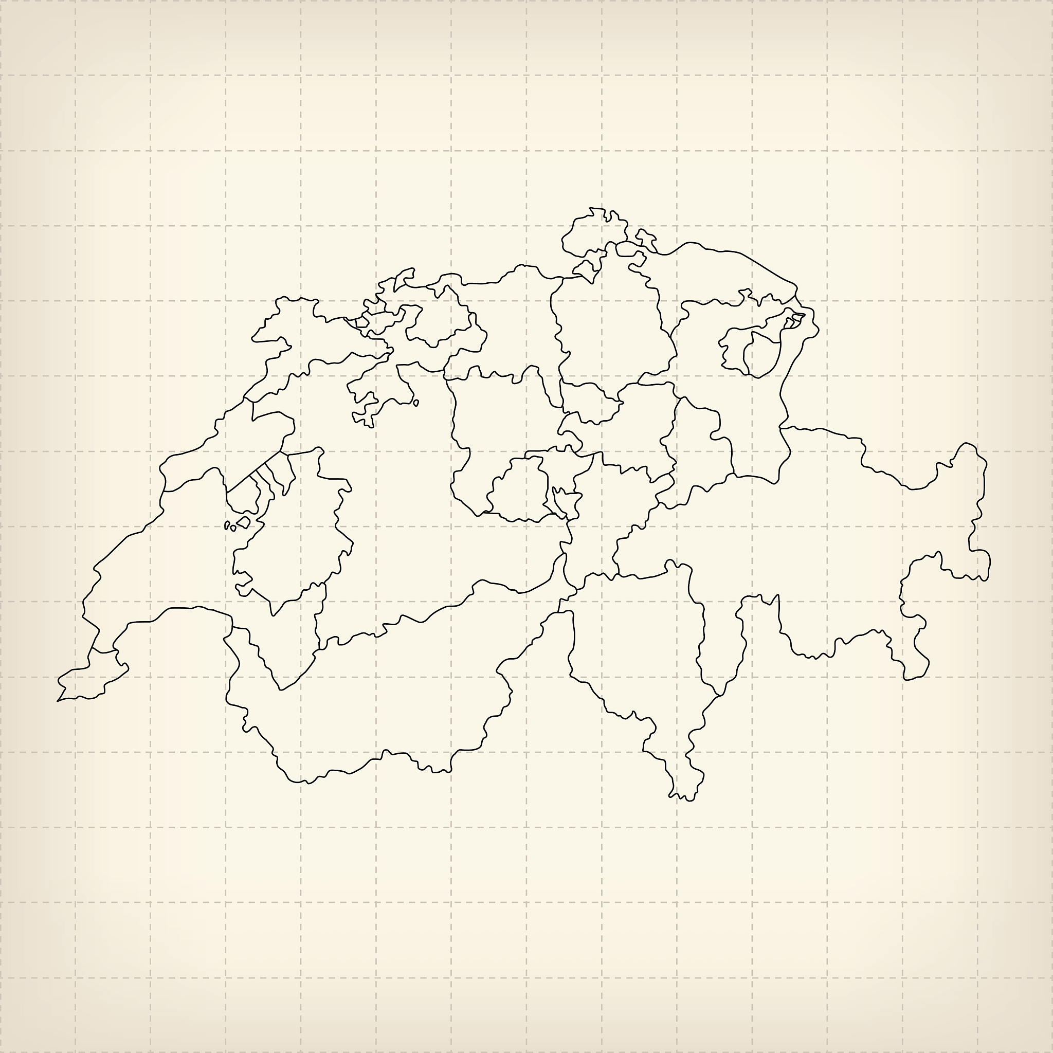 switzerland sketched map on grid