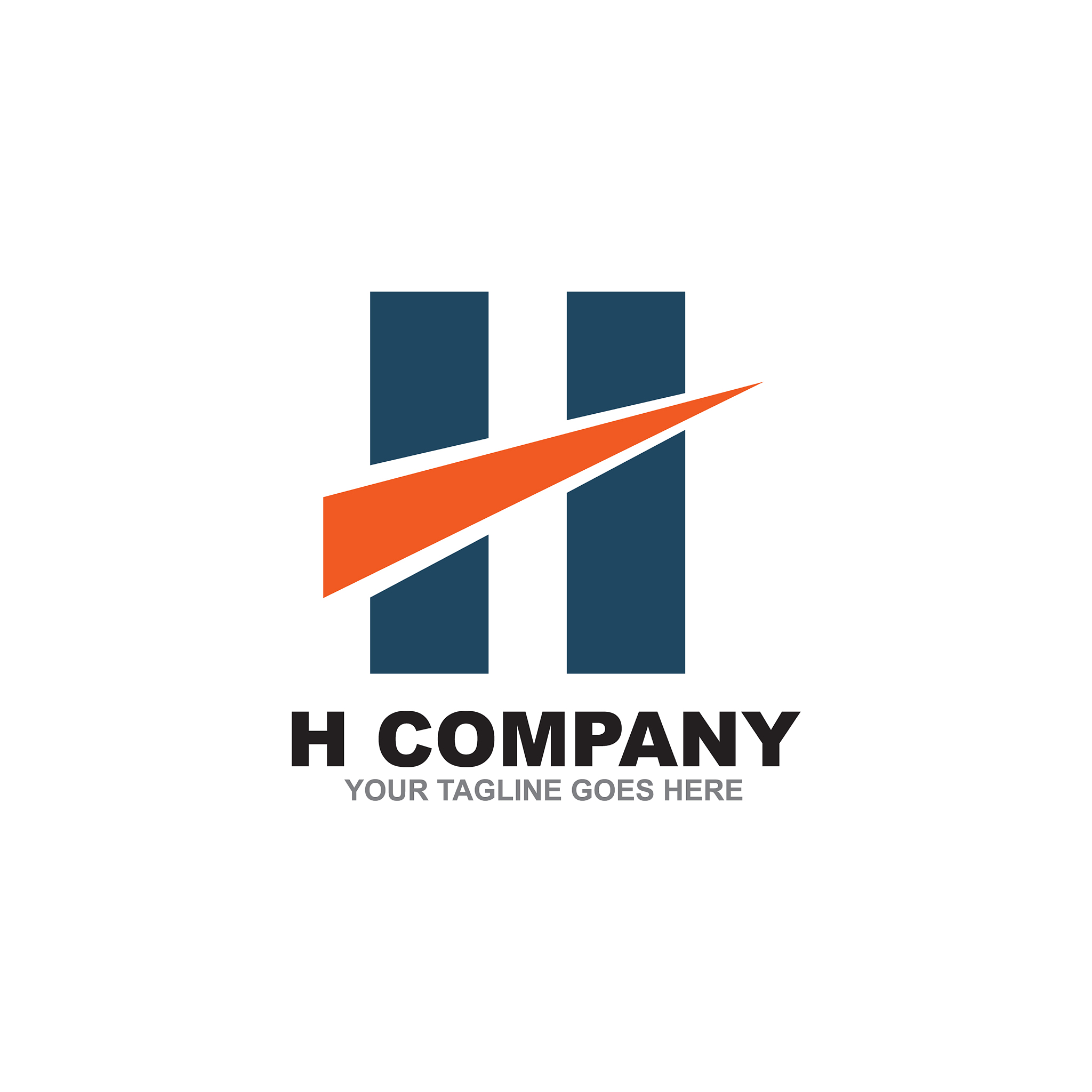 h letter logo design template