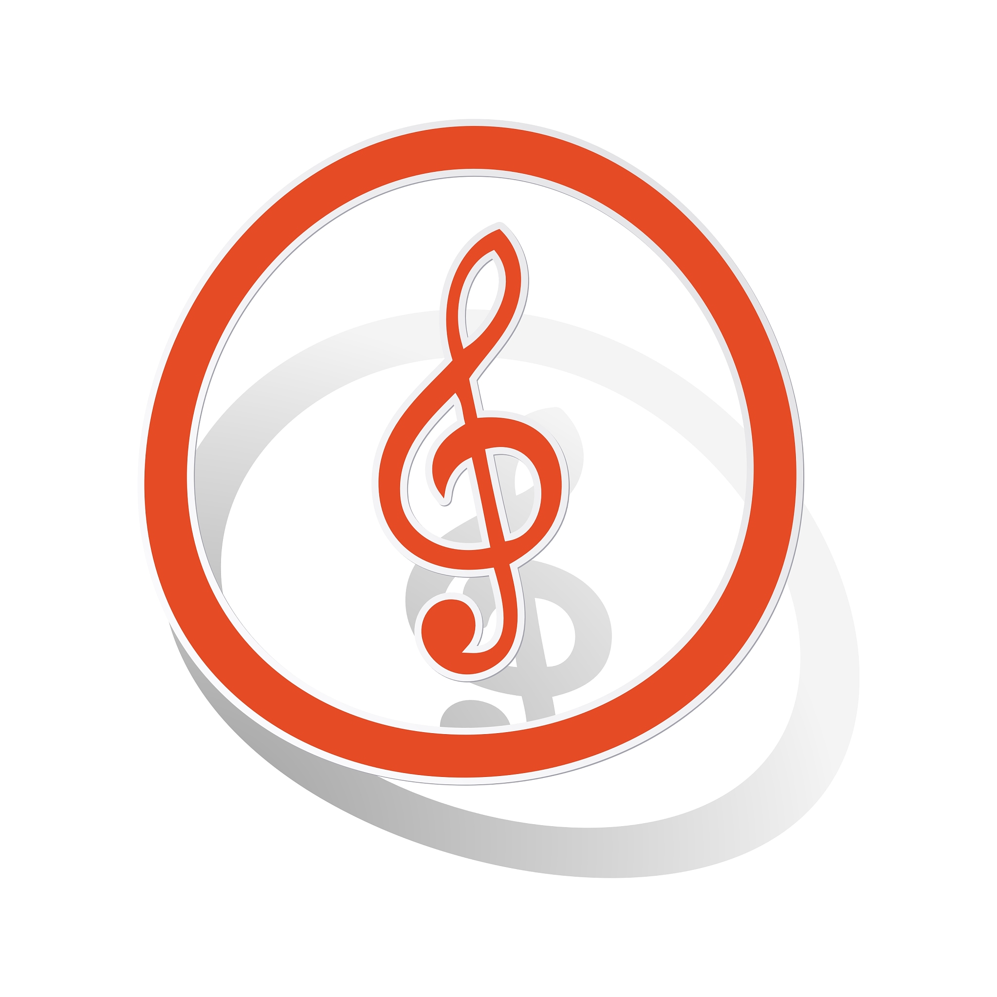 music sign sticker orange