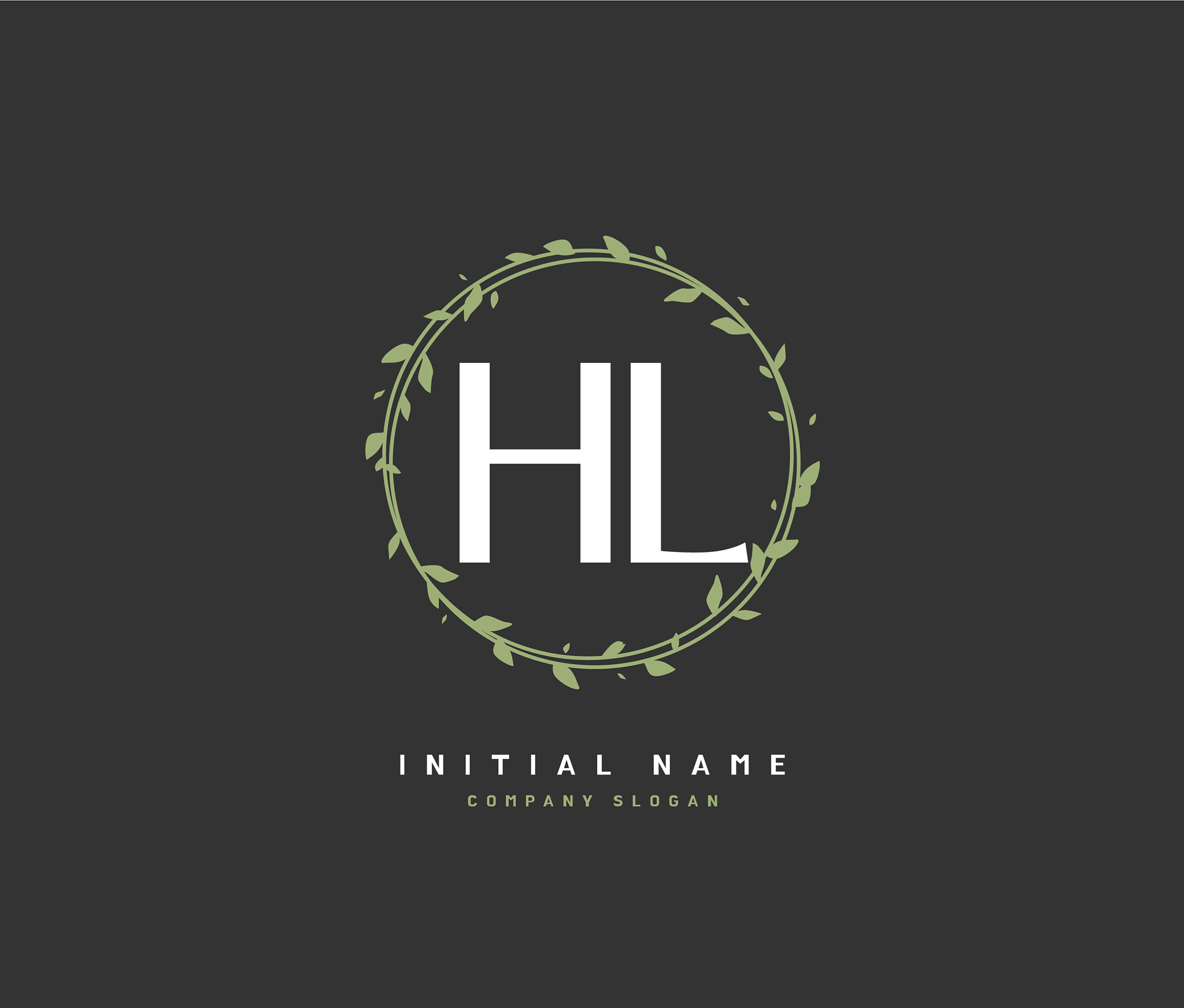 h l hl beauty initial logo handwriting logo of