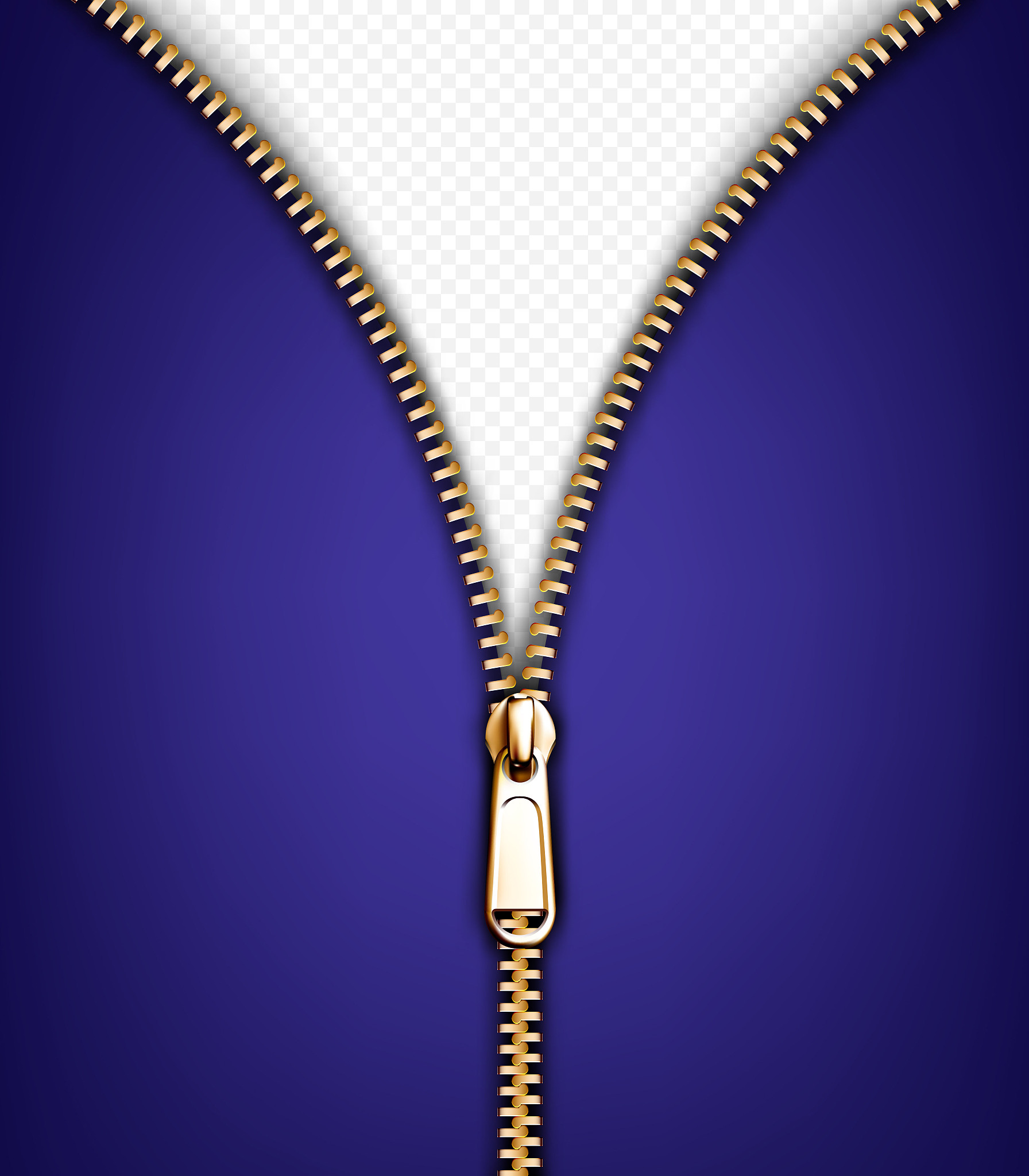 zip fastener, open gold metal zipper with puller