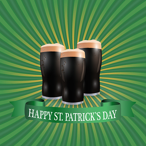 image of three glasses of dark beer greeting