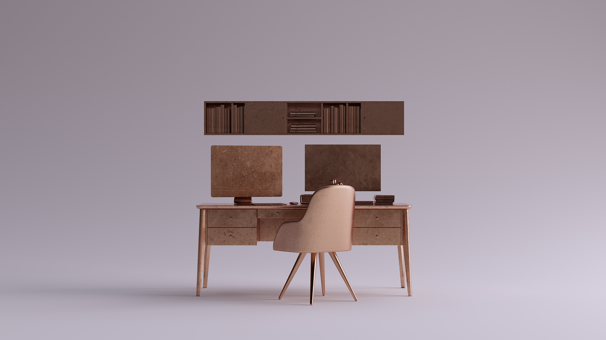 bronze small contemporary home office setup