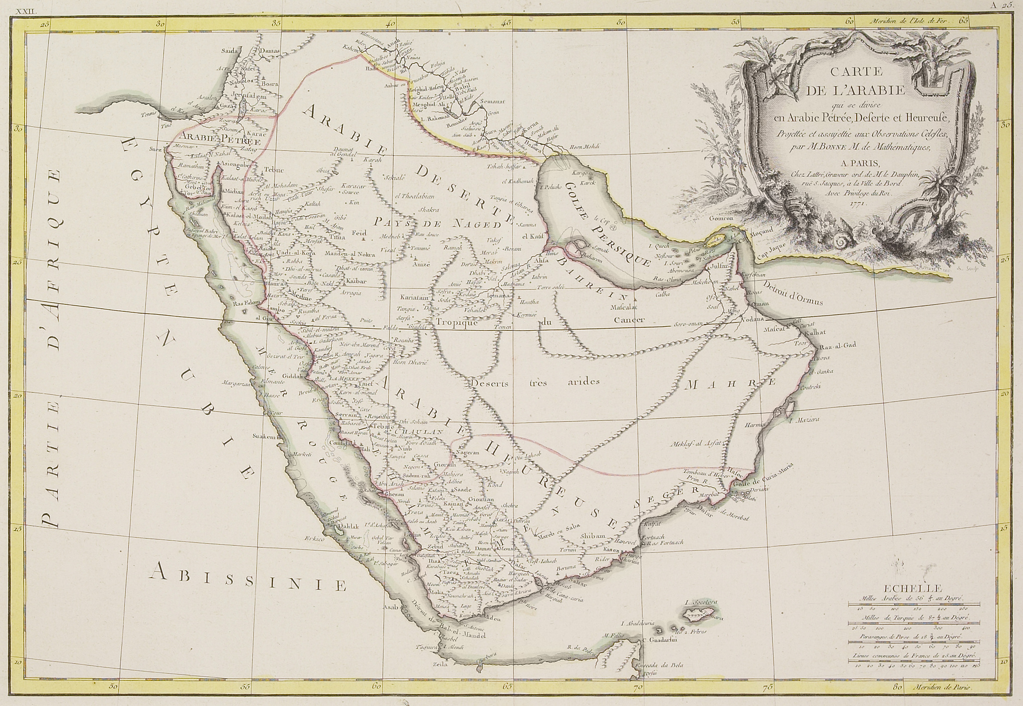 antique map of saudi arabia