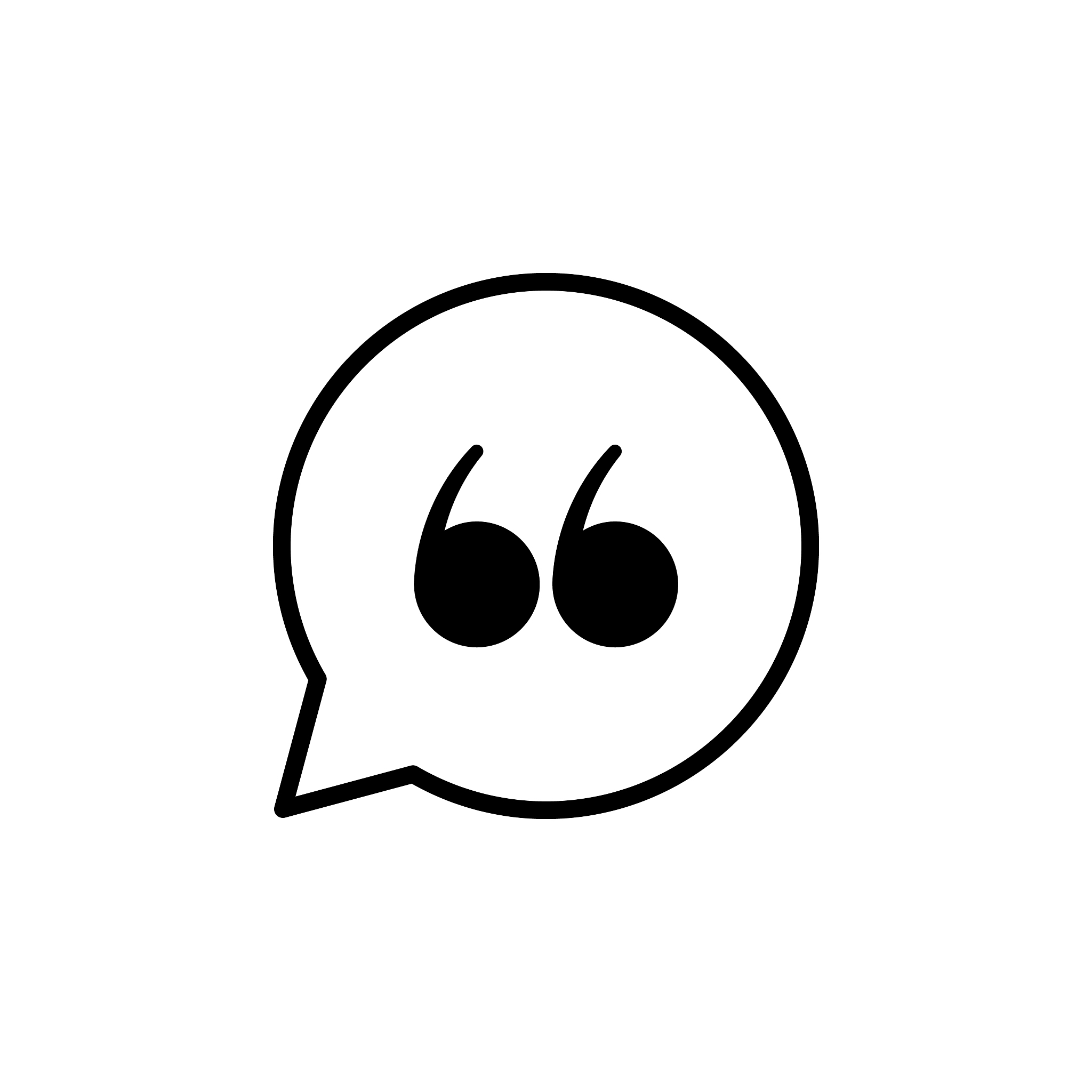 quote icon quotation mark in bubble chat